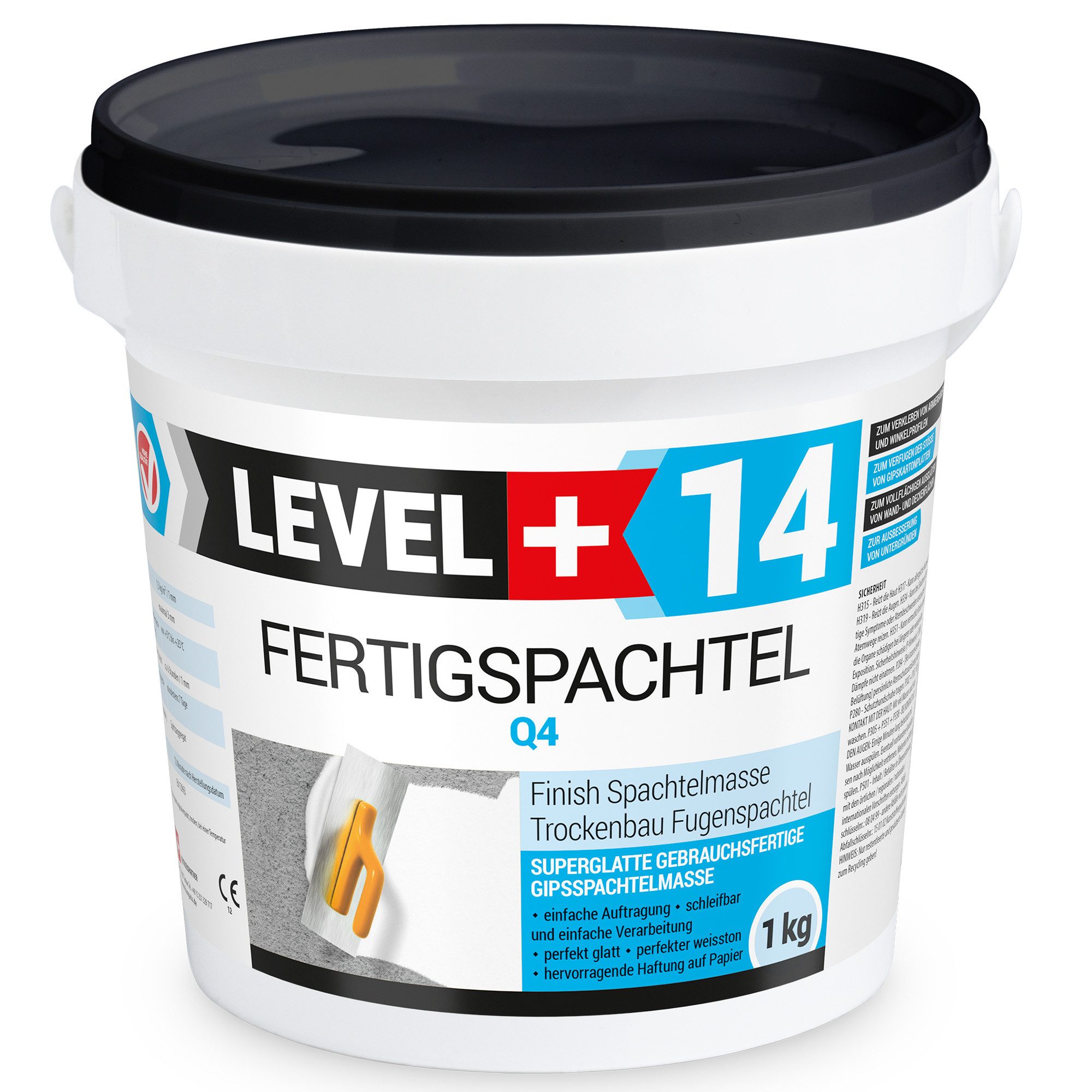 Level+ Применитьspachtel LEVEL+ Применитьspachtel Шпательmasse Glättmasse Super-Finish L+14 - 1KG