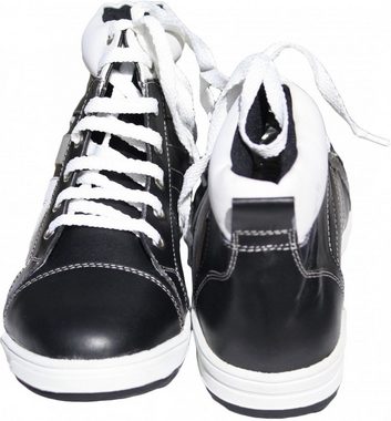 German Wear SNK-02 Black/ White Sneakerboots Sneaker lederschuhe turnschuhe Schuhe aus Glattleder Schwarz/Weiß