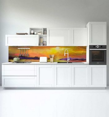 MyMaxxi Dekorationsfolie Küchenrückwand Sonnenuntergang Gemälde selbstklebend