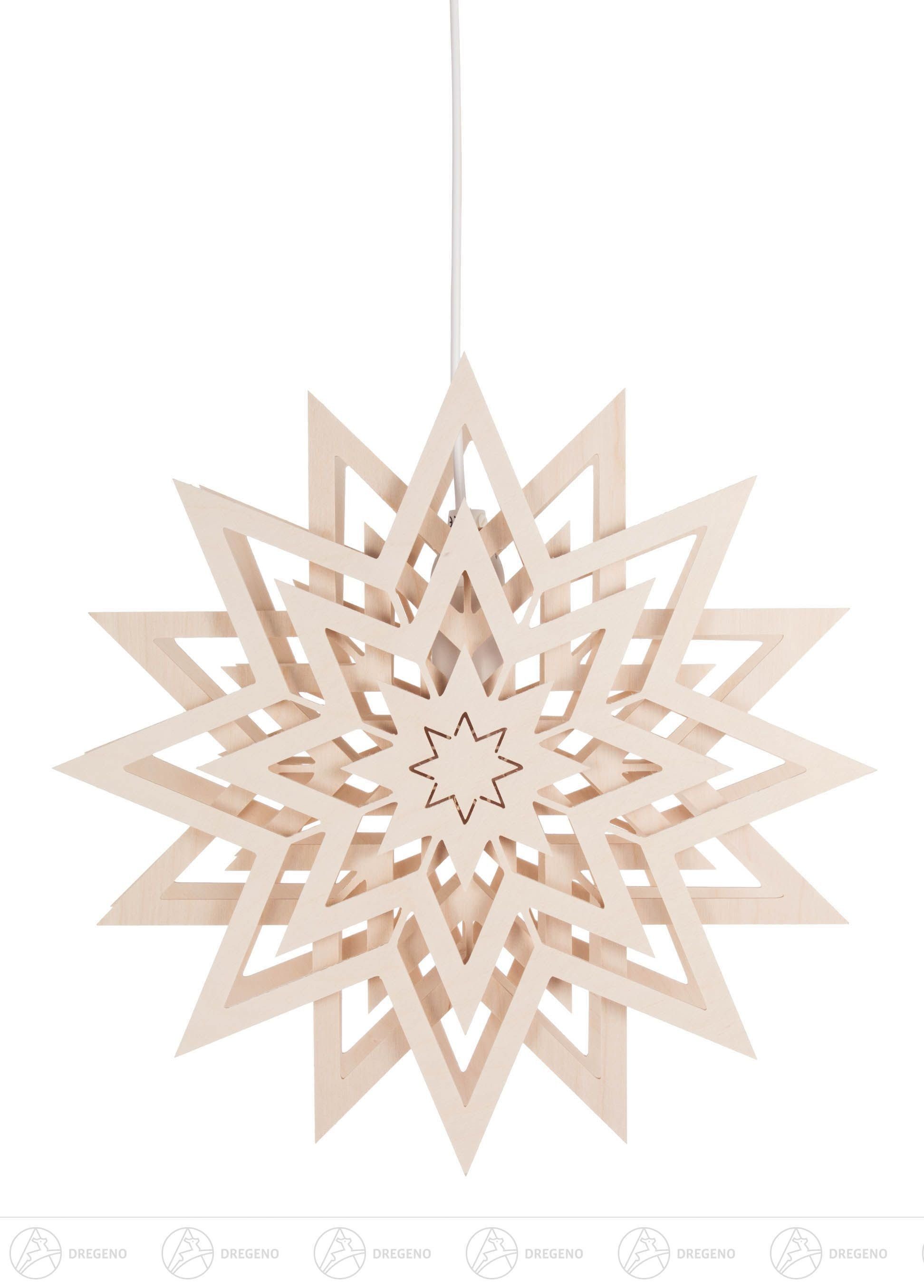 Dregeno Erzgebirge Beleuchtetes Fensterbild Fensterschmuck Weihnachtsstern, elektr. Beleuchtung Breite x Höhe ca