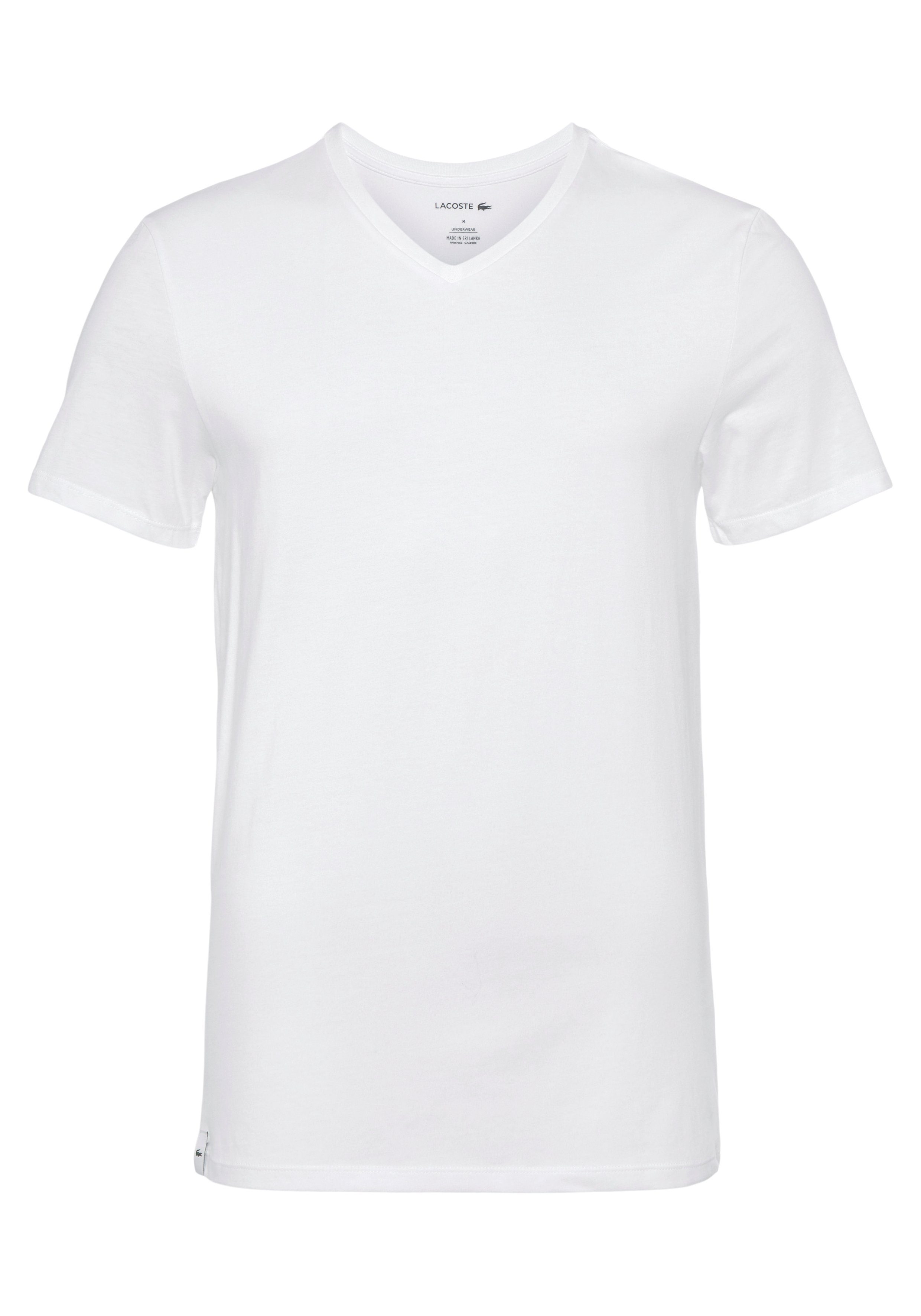 Lacoste V-Shirt (Packung, weiß unifarbenen 3er-Pack) Look im