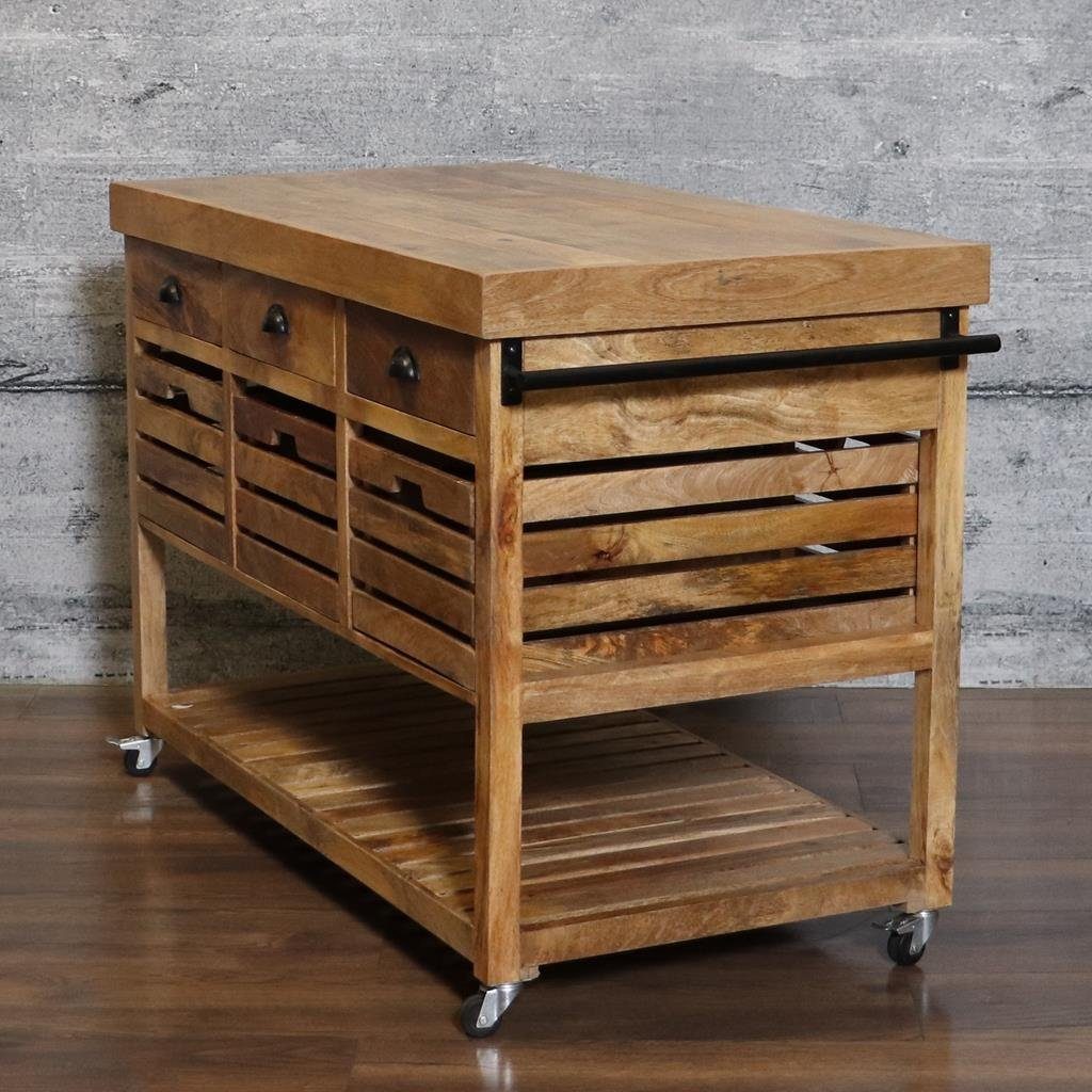 baario Küchenwagen »Küchenarbeitstisch ZAGON«, massiv Mangoholz