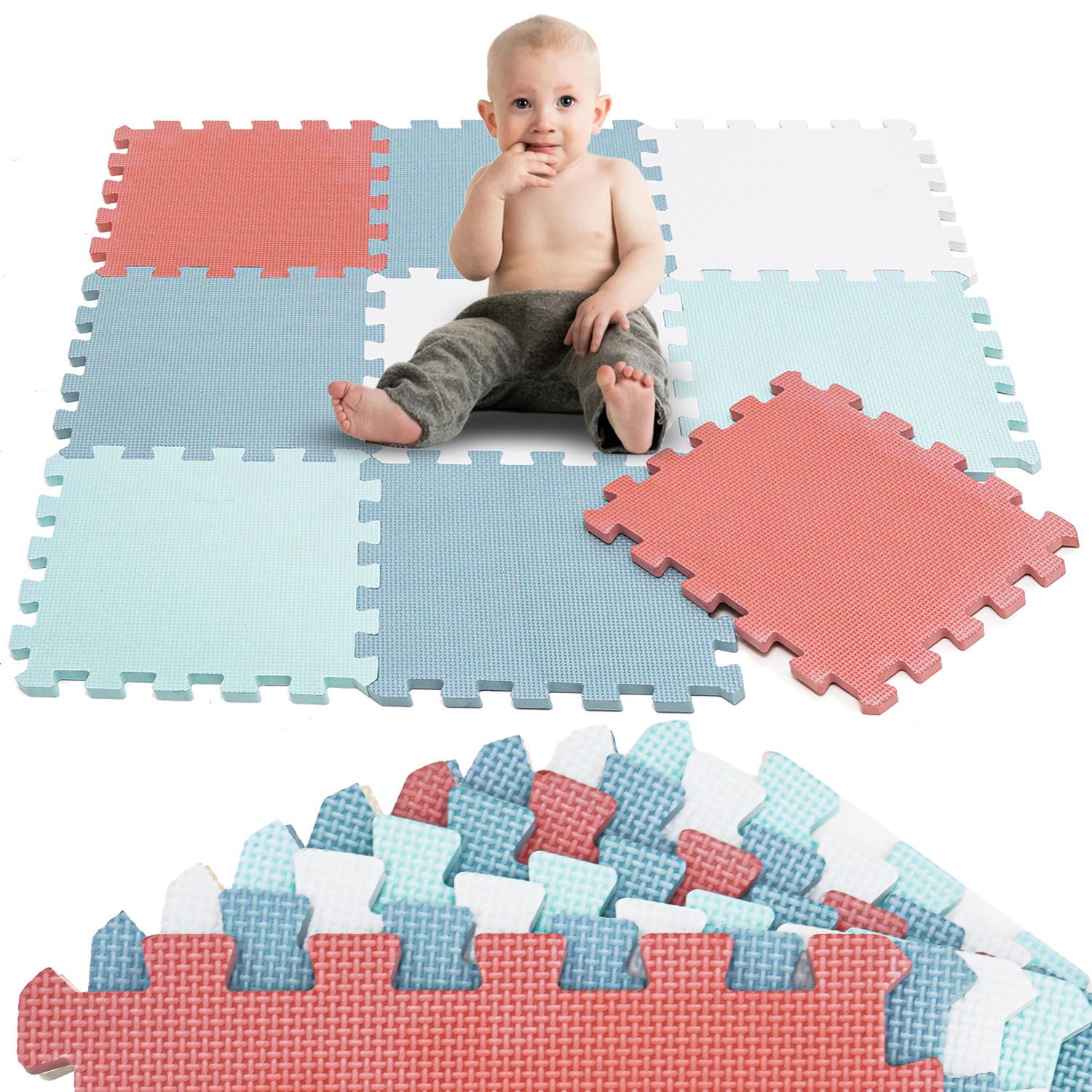 LittleTom Puzzlematte ab dem 1. Tag - 9 Teile Baby Spielmatte - 30 x 30 Kin günstig online kaufen