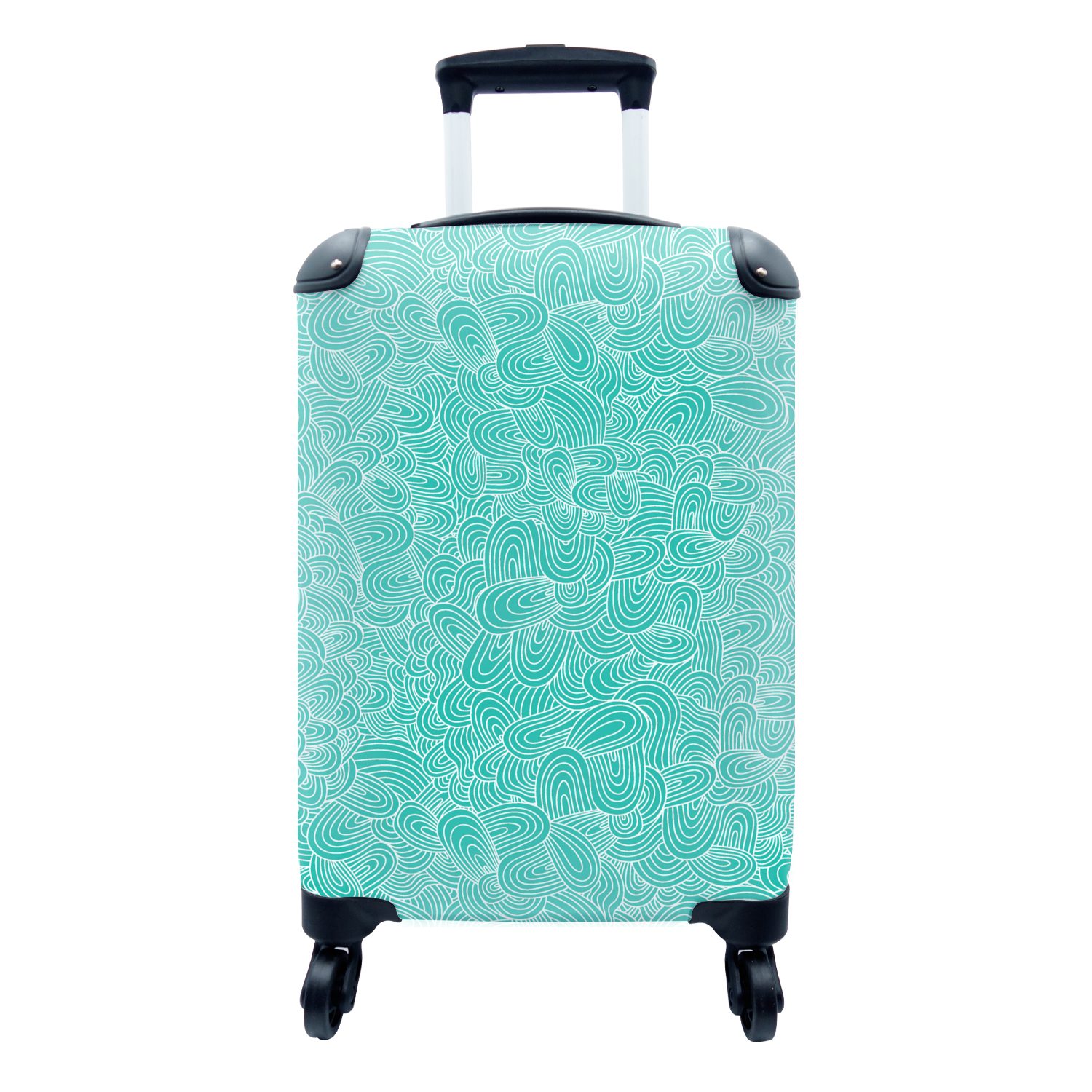 MuchoWow Handgepäckkoffer Muster - Wasser - Meer, 4 Rollen, Reisetasche mit rollen, Handgepäck für Ferien, Trolley, Reisekoffer