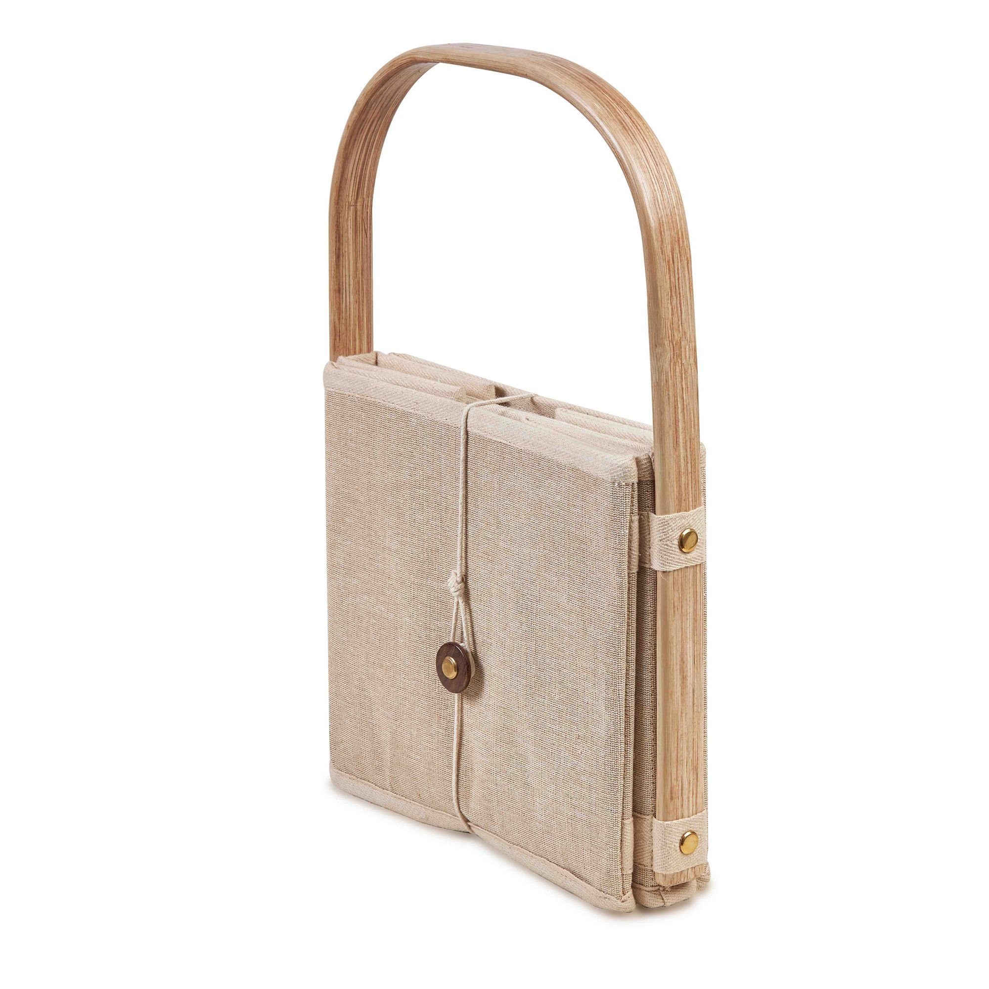 achilles Einkaufskorb Handle-Box Nature Einkaufskorb mit Obst und Gemüsebeutel Baumwoll-Korb