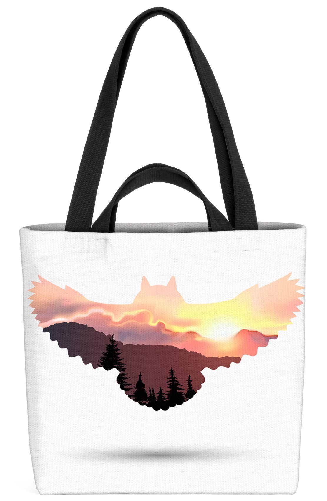 Sofortiger Versand VOID Henkeltasche (1-tlg), Eule Himmel Wald Tier Natur reisen skandinavie Wald zoo Natur Wildnis