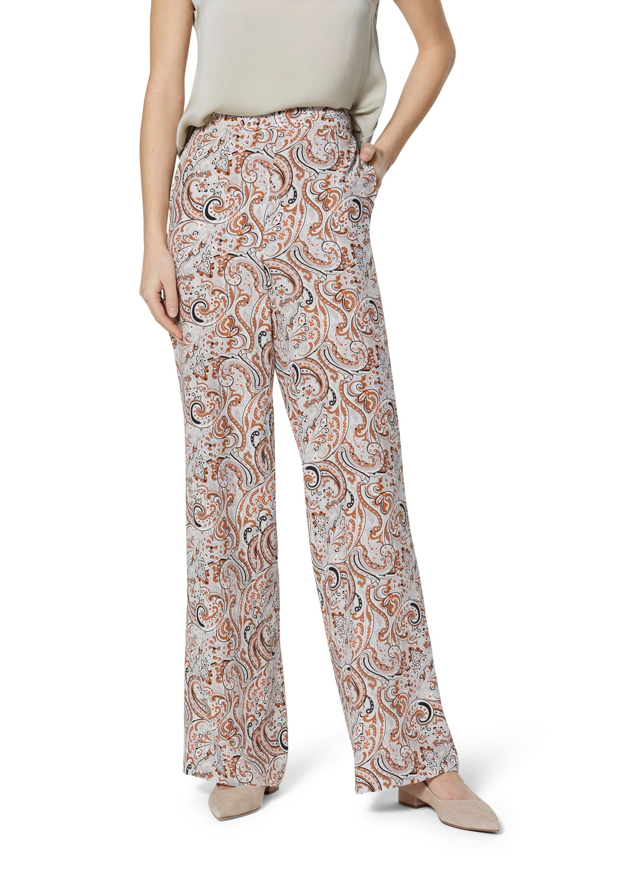 Stoffhose Weite Schlupfhose mit Paisley-Muster