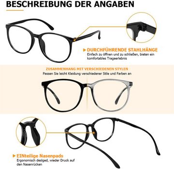 RefinedFlare Brille 2er-Pack Blaulichtbrillen schützen die Augen und lindern Müdigkeit, Zusätzliche optische Brille, Bildschirmbrille für Damen und Herren