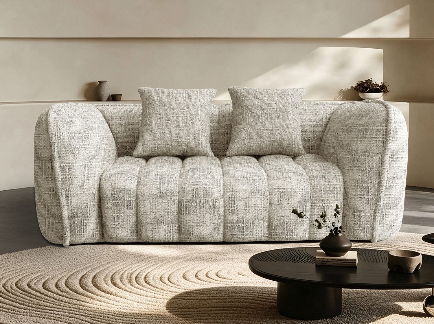 Elekiatech Sofa Stoffsofa,Sofa in Blumenform,2 Sitzer sofa Couch mit Kissen Armlehne, Geeignet für Wohnzimmer, Wohnungen, Schlafzimmer oder Gästezimmer, Keine Montage erforderlich