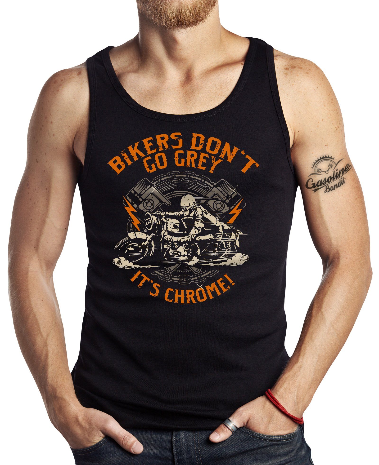 Tanktop für Hot-Rod Biker Racer Motorrad Fans: Bikers Don't Go Grey