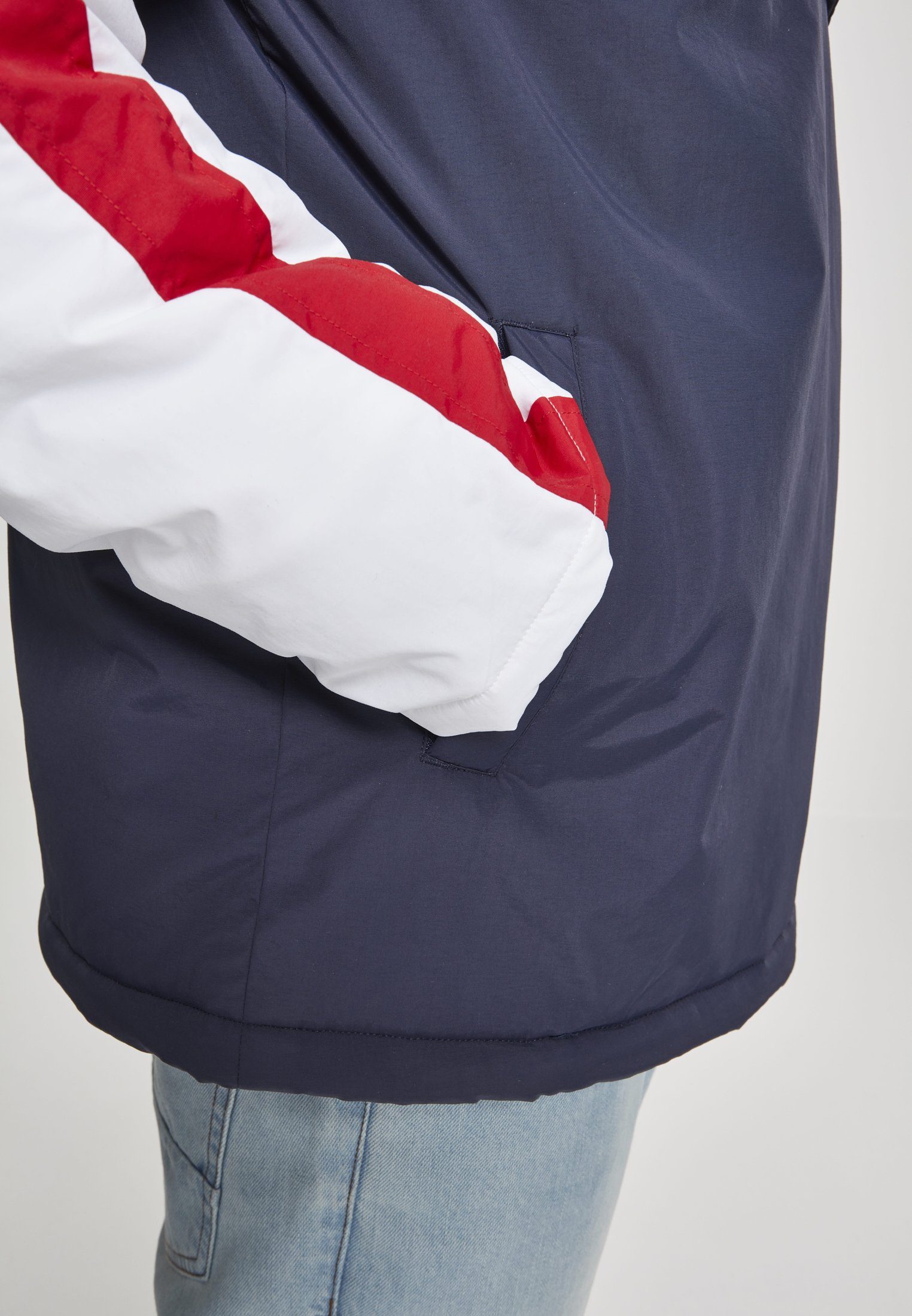 Jacket CLASSICS Herren 3-Tone navy/white/firered (1-St) Pull URBAN Hooded Outdoorjacke Over Padded