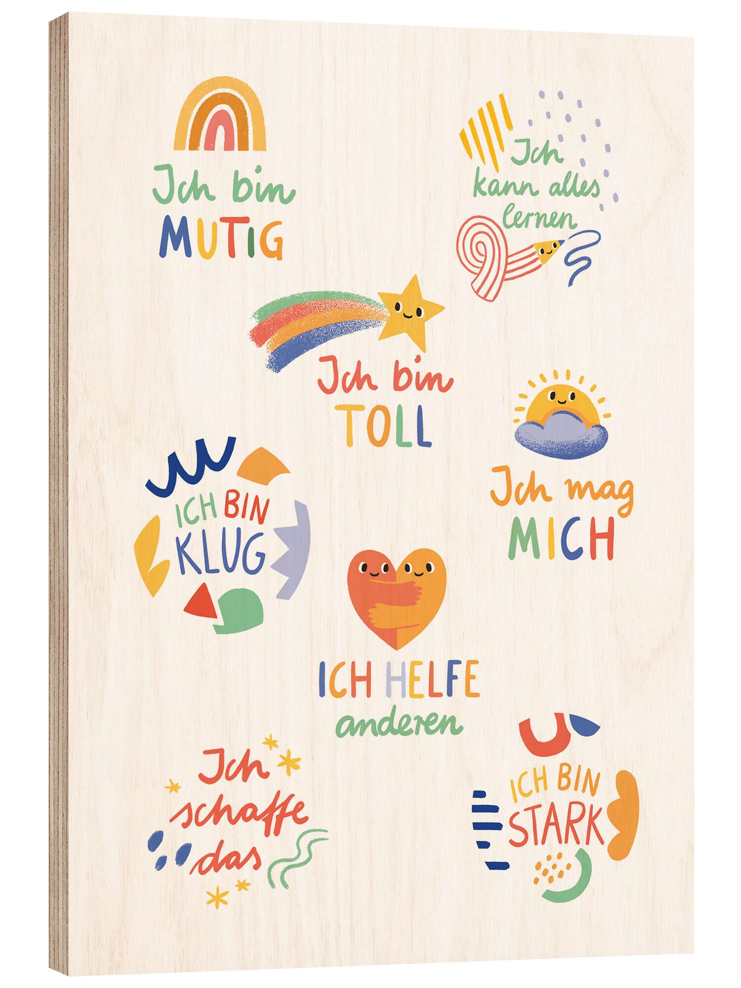 Posterlounge Wandbild Affirmationen für Kinder, Sandy Lohß, erhältlich als Poster, Leinwandbild, Wandsticker oder Acrylglasbild