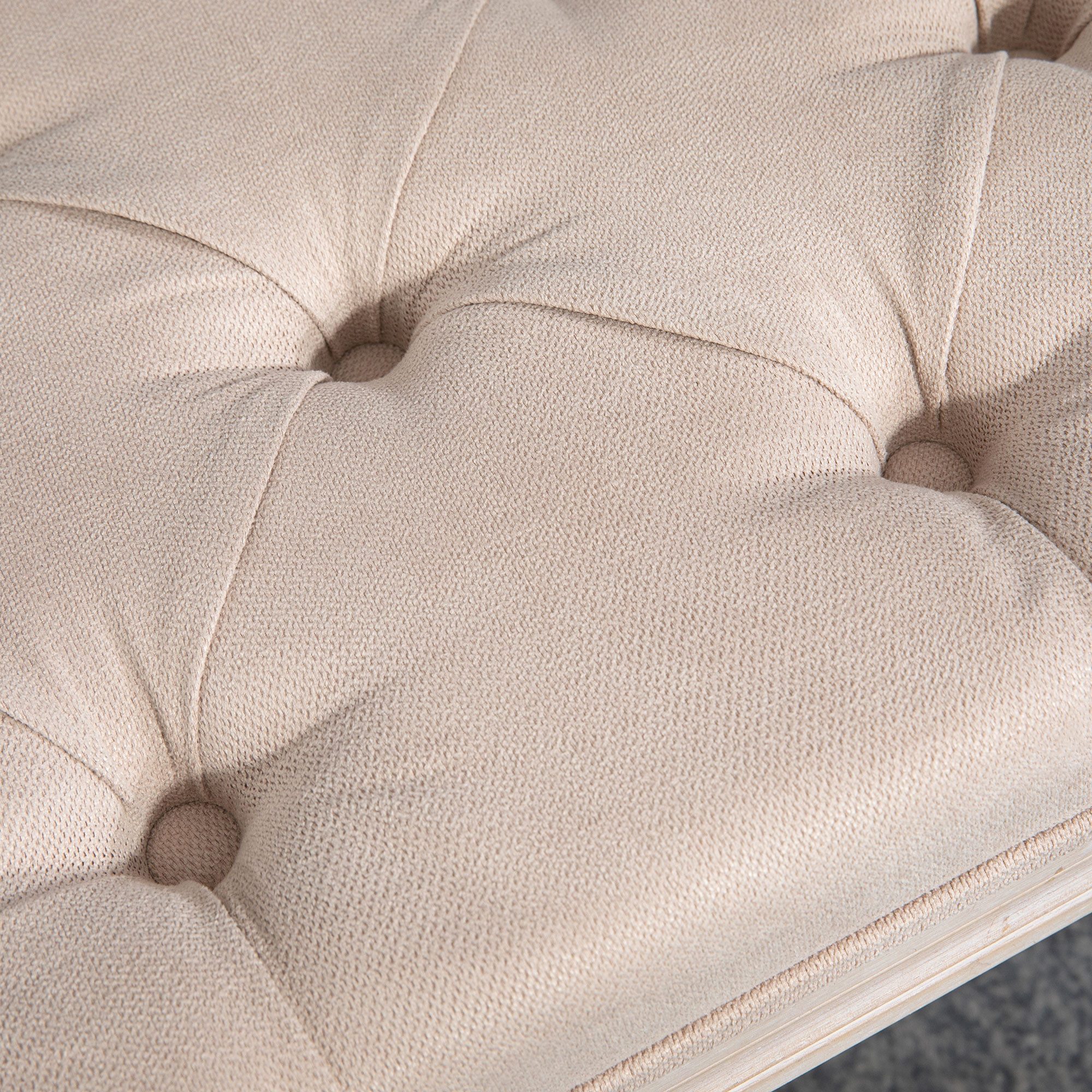 MC Star Polsterbank Vintage Sitzbank Flurbank mit Knöpfen Leinenoptik bis 120 kg (belastbar 80x40x43 cm Beige für Flur & Wohnzimmer)