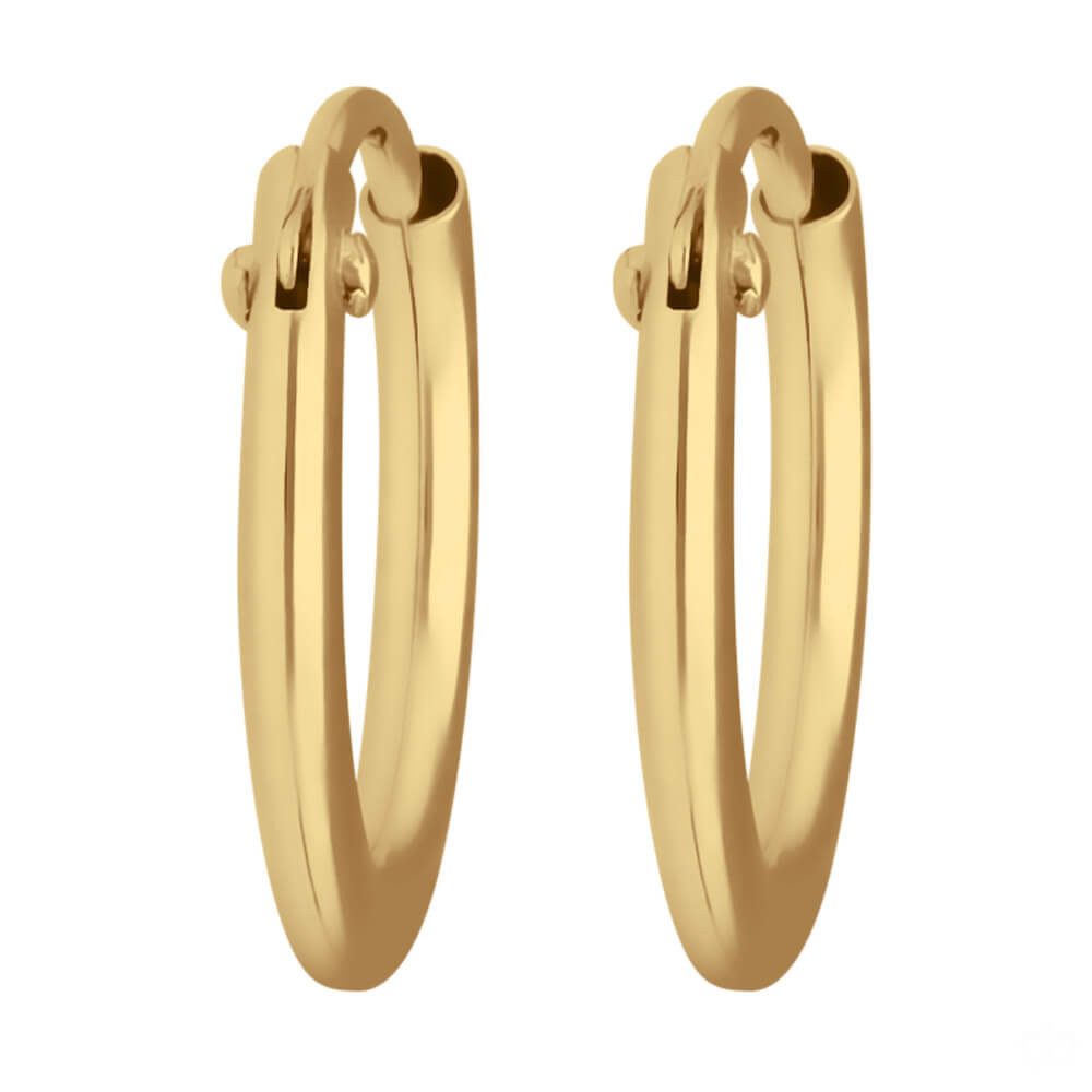 Schmuck Krone Paar Creolen Paar Creolen rund klein & fein aus 333 Gelbgold 11x1,3mm, Gold 333