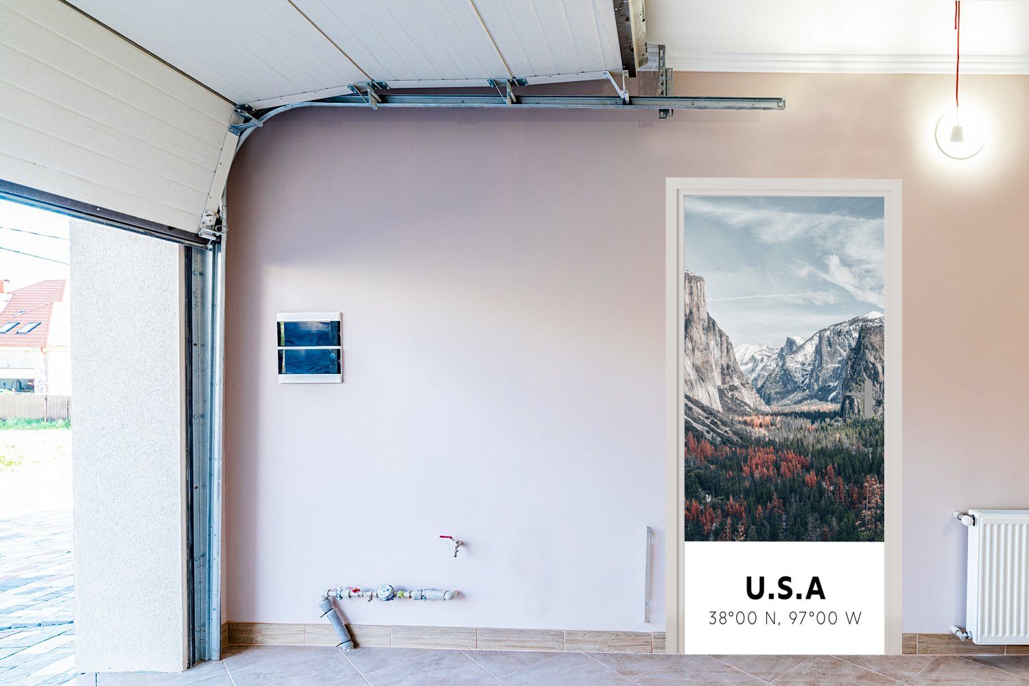 - MuchoWow Wyoming Yosemite St), - Berge, cm Matt, Amerika Fototapete Tür, bedruckt, Wald - 75x205 (1 - Türtapete Türaufkleber, für