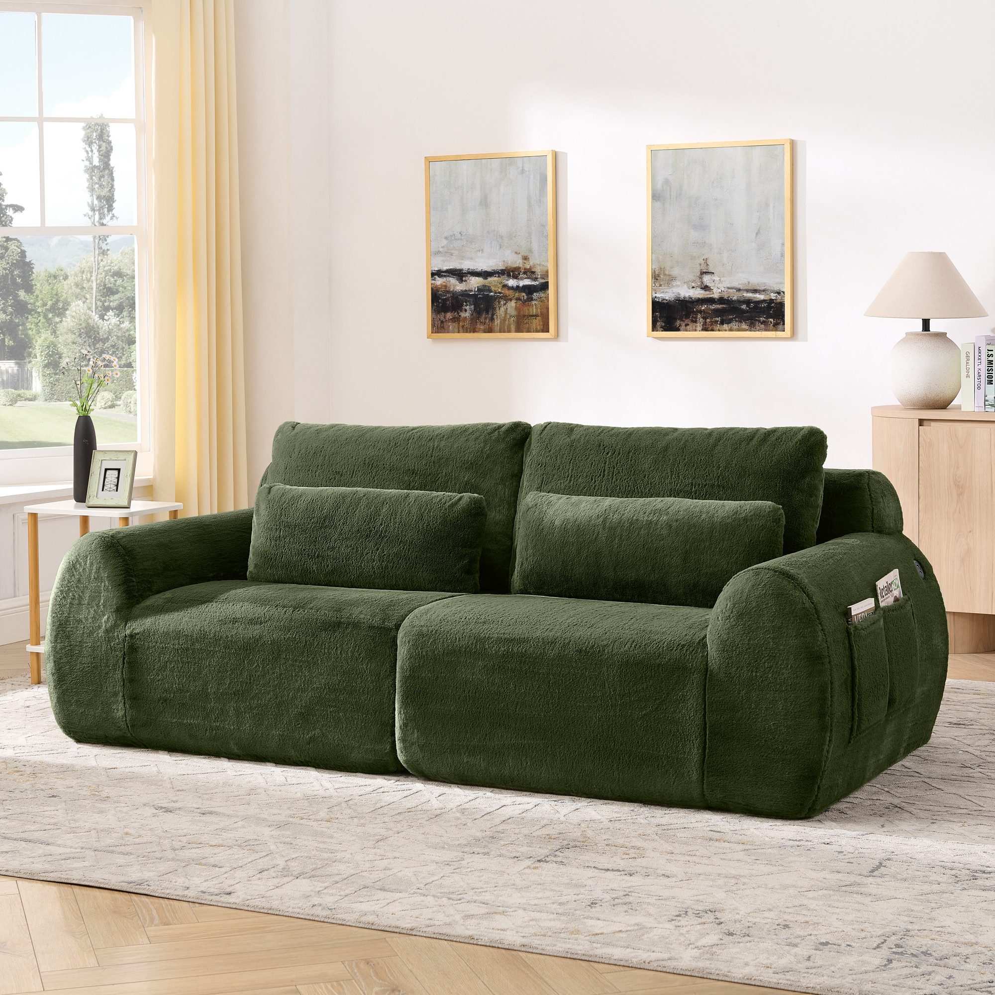 Sofa Kleines Sofa 208x101x81 cm mit USB-Port