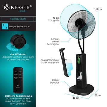 KESSER Standventilator, Stand-Ventilator Frosty mit Wasser Ultraschall-Sprühnebel