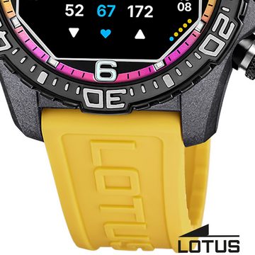 Lotus Multifunktionsuhr Lotus Herrenuhr Kunststoff gelb Lotus, (Multifunktionsuhr), Herren Armbanduhr rund, groß (ca. 45mm), Kohlefaser, Sport, Fashion