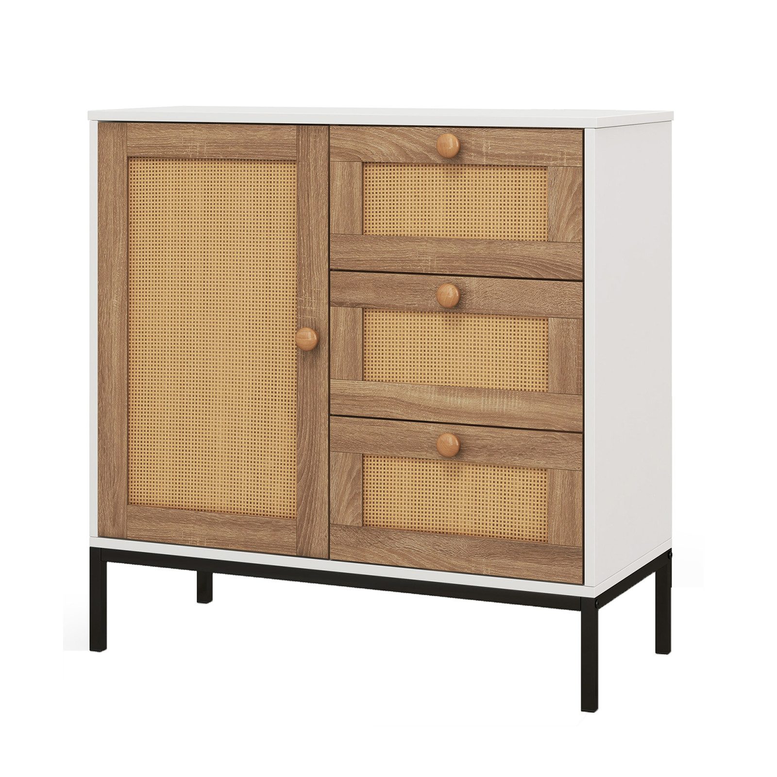 KOMFOTTEU Sideboard Küchenschrank, mit Türen & Schuladen,80 x 35 x 80,5 cm günstig online kaufen