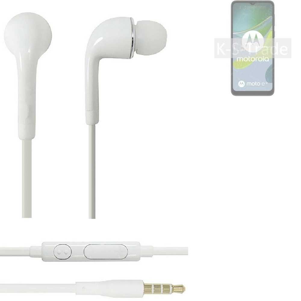 K-S-Trade für Motorola Moto E13 In-Ear-Kopfhörer (Kopfhörer Headset mit Mikrofon u Lautstärkeregler weiß 3,5mm)