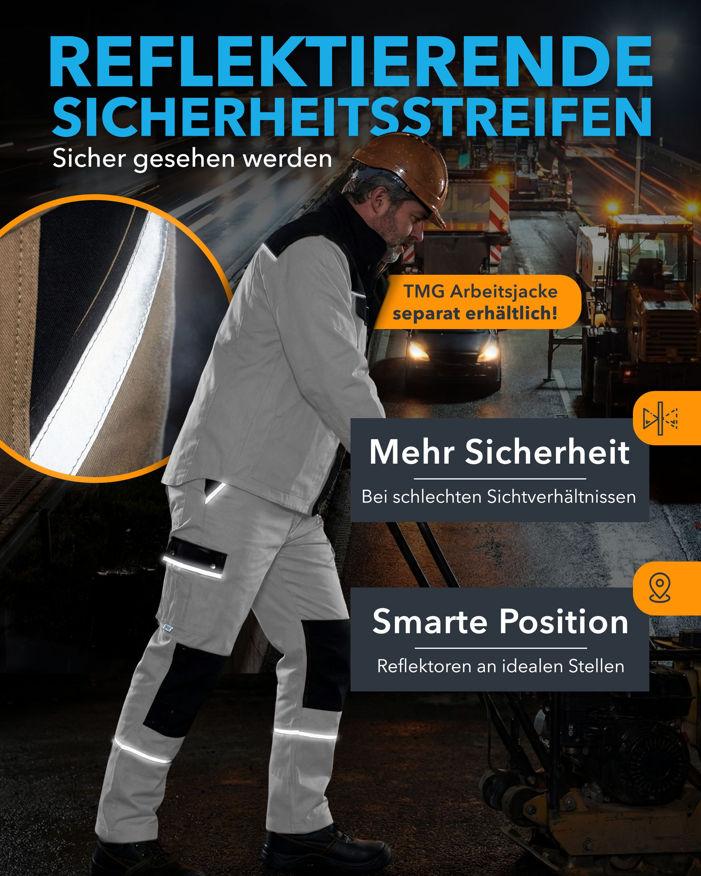 TMG International Arbeitslatzhose Latzhose Arbeitshose Cargohose Overall Blaumann