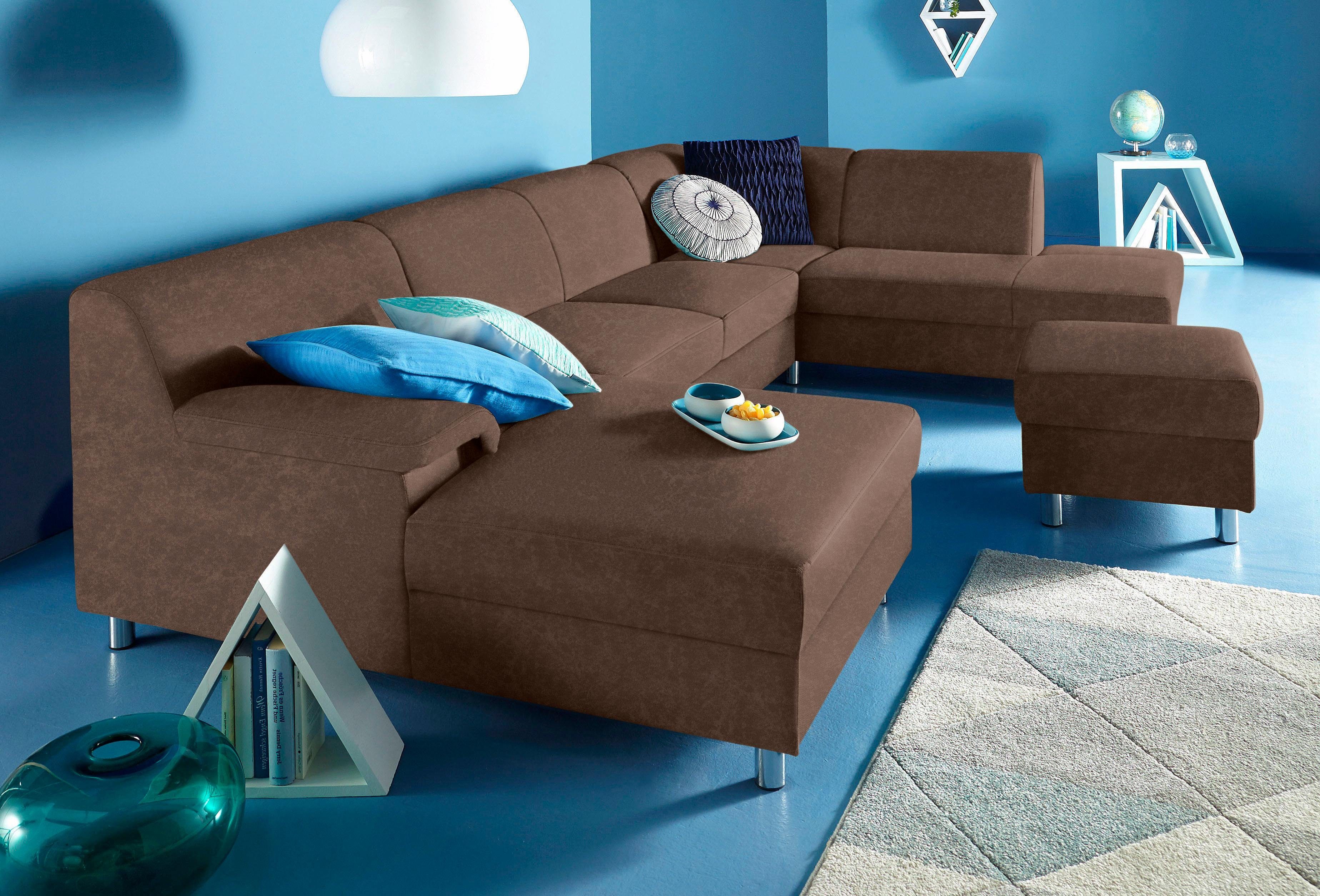 Wohnlandschaft Jamie, zeitloses Design, fester Sitzkomfort, viel Platz, U-Form