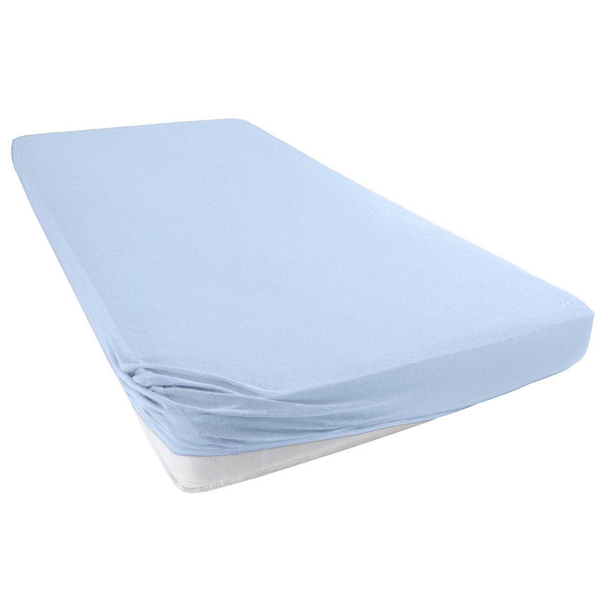 Visaggio Spannbettlaken Jersey aus 100% Baumwolle Spannbetttuch Bettlaken, Jersey, Gummizug: rundum, Spannbettlaken, für Matratzenhöhen bis 22 cm, Steghöhe 30 c – Bild 3 von 3