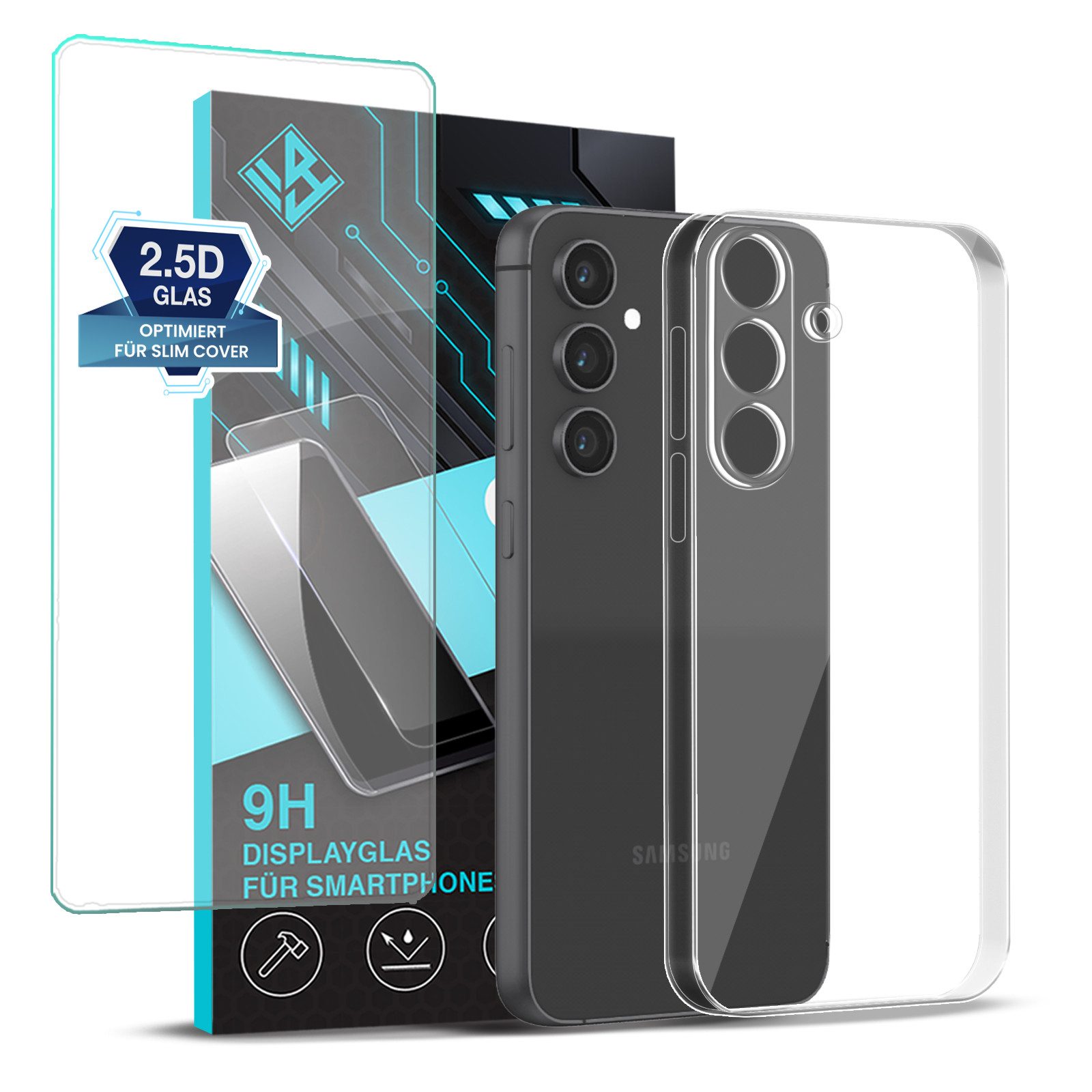 Tec-Expert Handyhülle Handy Hülle Cover für Samsung Galaxy S23 FE 6.4 Zoll, 6.4", Slim Case Bumper Schutzhülle Transparent