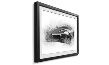 WandbilderXXL Bild mit Rahmen Study, Auto, Wandbild, in 4 Größen erhältlich