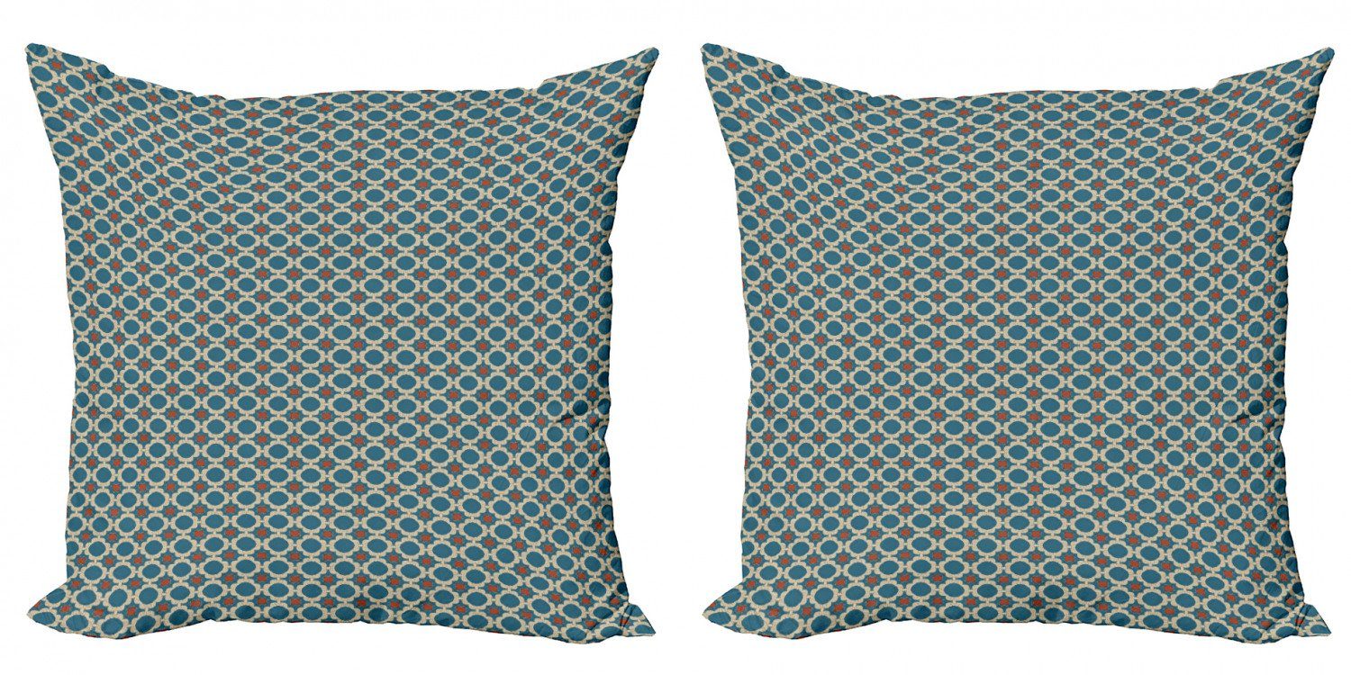 Kissenbezüge Modern Accent Doppelseitiger Digitaldruck, Abakuhaus (2 Stück), Abstrakt Runde Formen Squares | Kissenbezüge