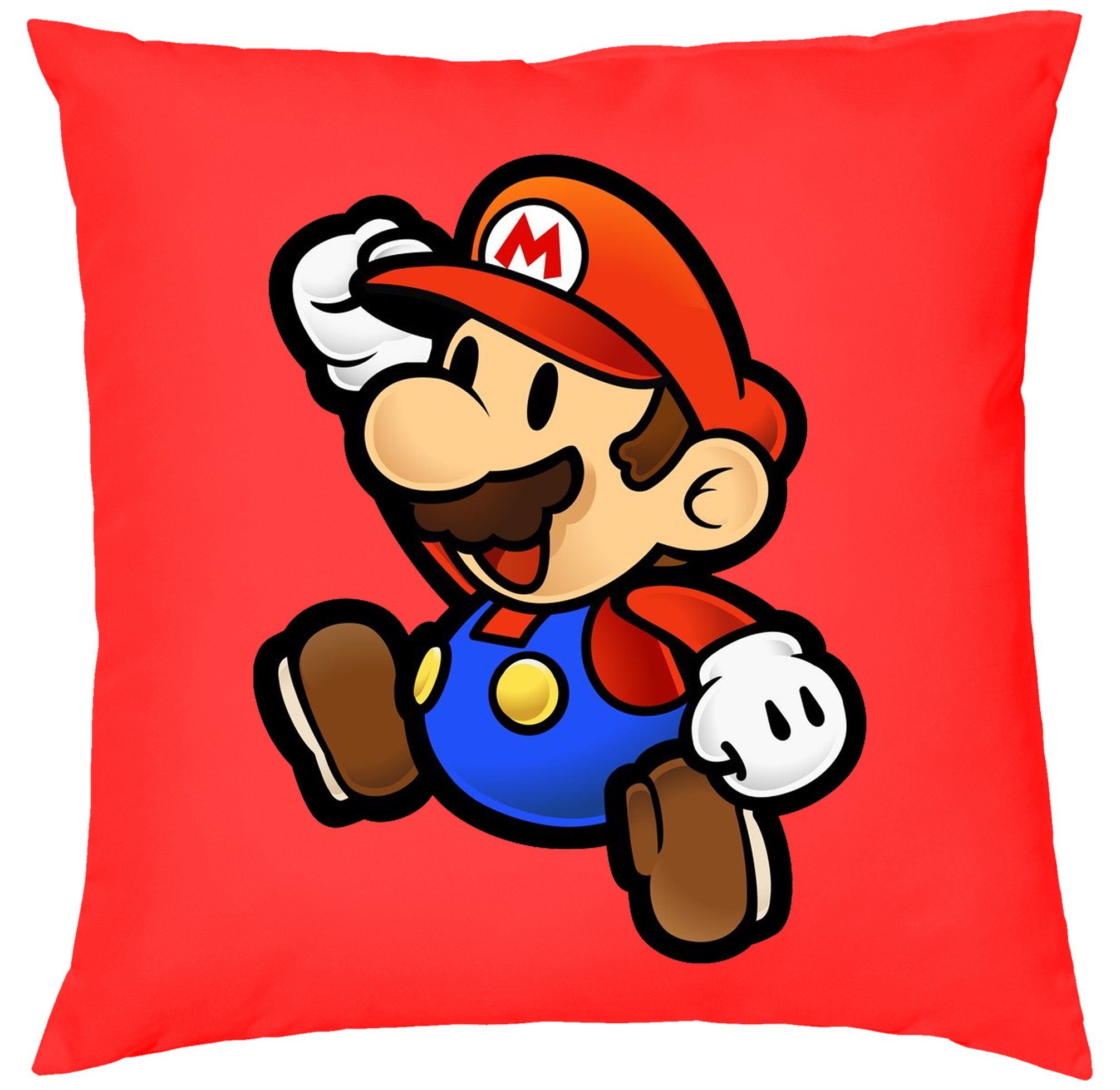 Blondie & Brownie Dekokissen Mario Luigi Yoshi Peach Super Konsole Nintendo, Kissen mit Füllung Rot