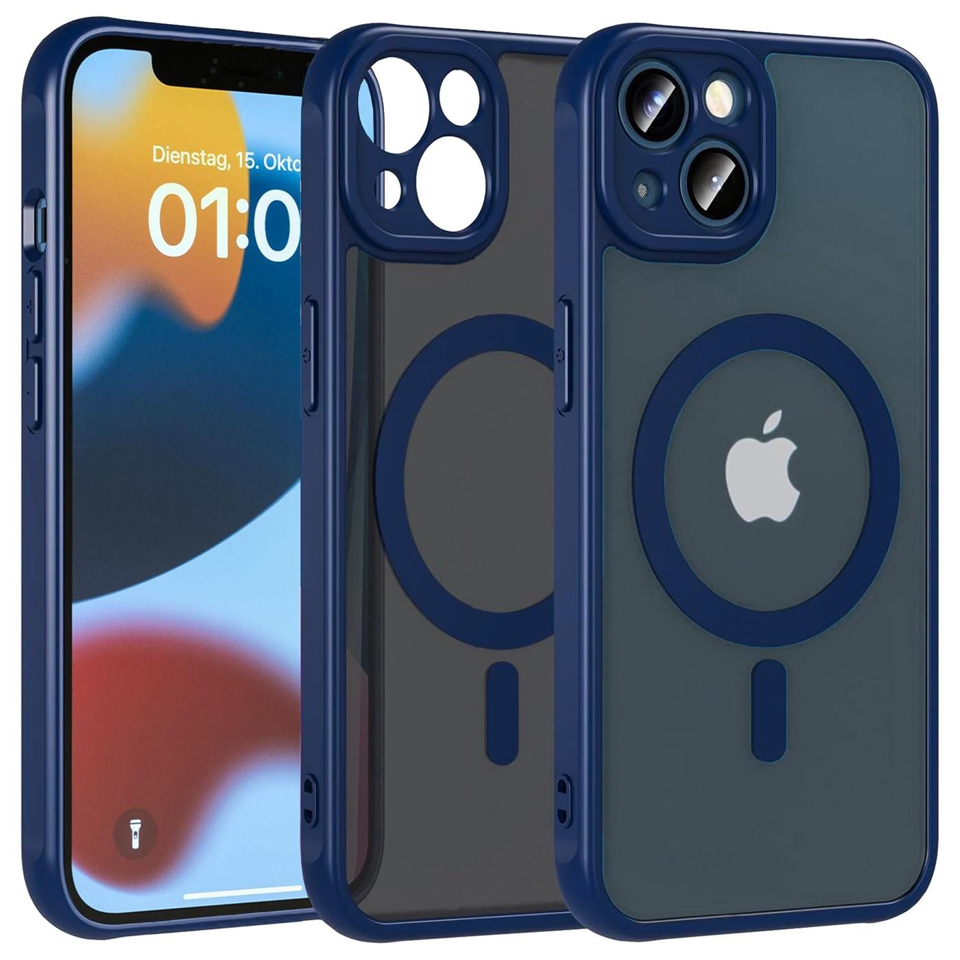 CoolGadget Handyhülle Magnet-Hülle für iPhone 12 Schutzhülle magnetisch 6,1 Zoll, Hülle Matt Stoßfest kompatibel mit Magsafe Zubehör Kameraschutz Case