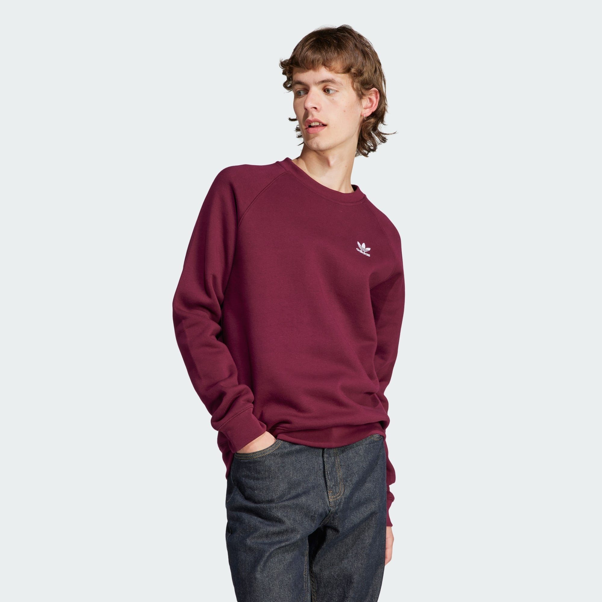 ESSENTIALS SWEATSHIRT Langarmshirt Originals TREFOIL Maroon adidas