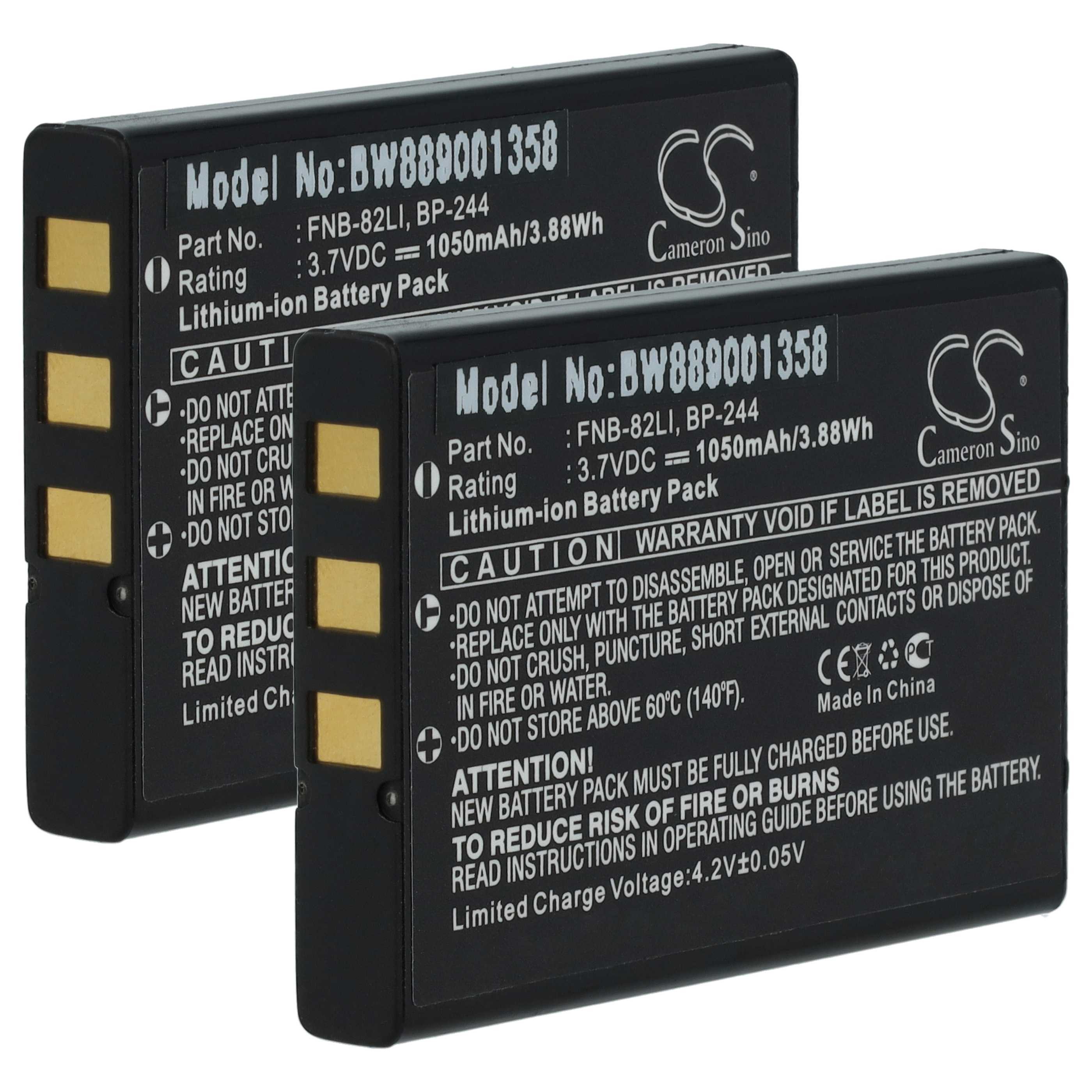 vhbw Akku Ersatz für Vertex FNB-82LI, E-DC-21, BC-8260 für Funkgerät (1050 Akku Akku Li-Ion 1050 mAh (3,7 V, 2 St), Leistungsfähige Austausch-Akkus für Ihr Funkgerät, Walkie-Talkie