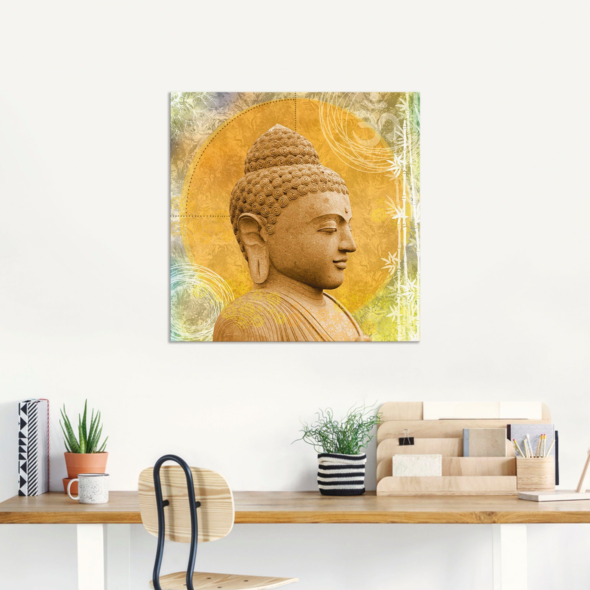Artland Wandbild Buddha II, Spa (1 St), als Alubild, Outdoorbild, Leinwandbild, Wandaufkleber, versch. Größen