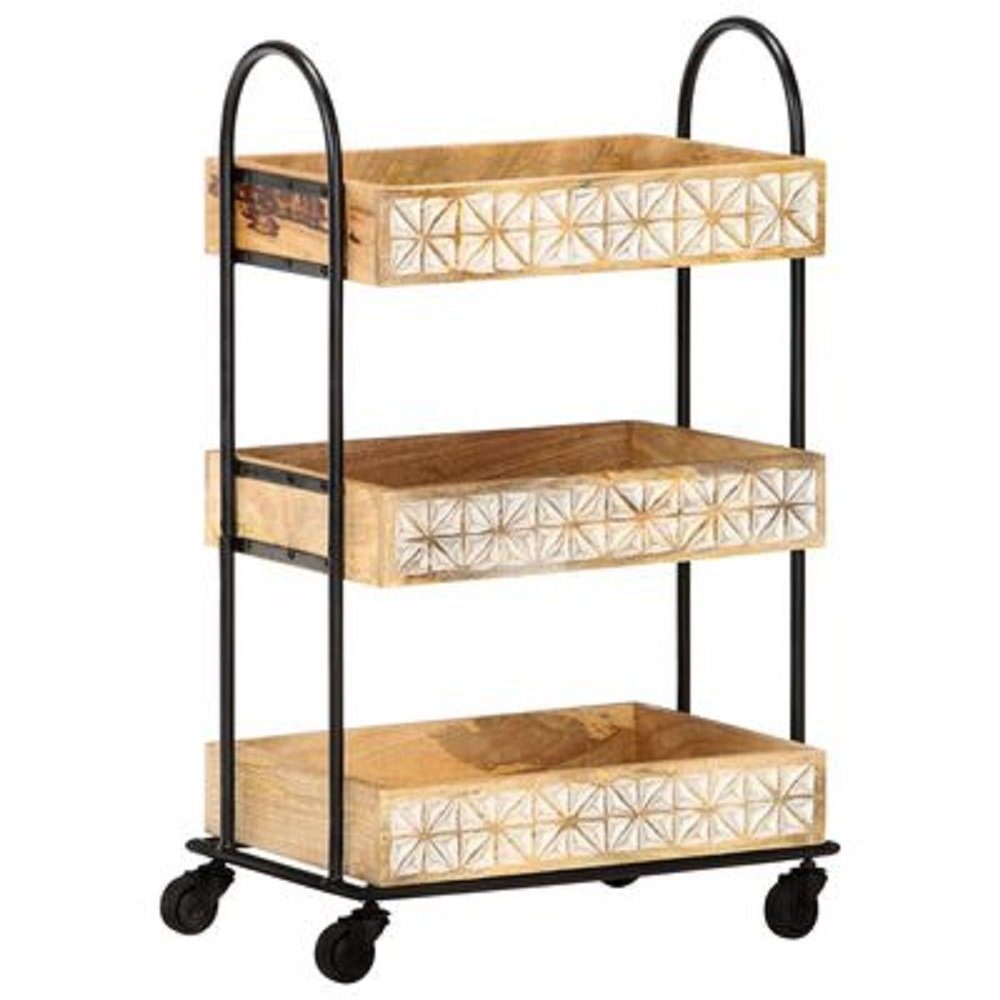 DOTMALL Küchenwagen Küchenwagen 3-stufig Mango cm 46x30x76 Massivholz