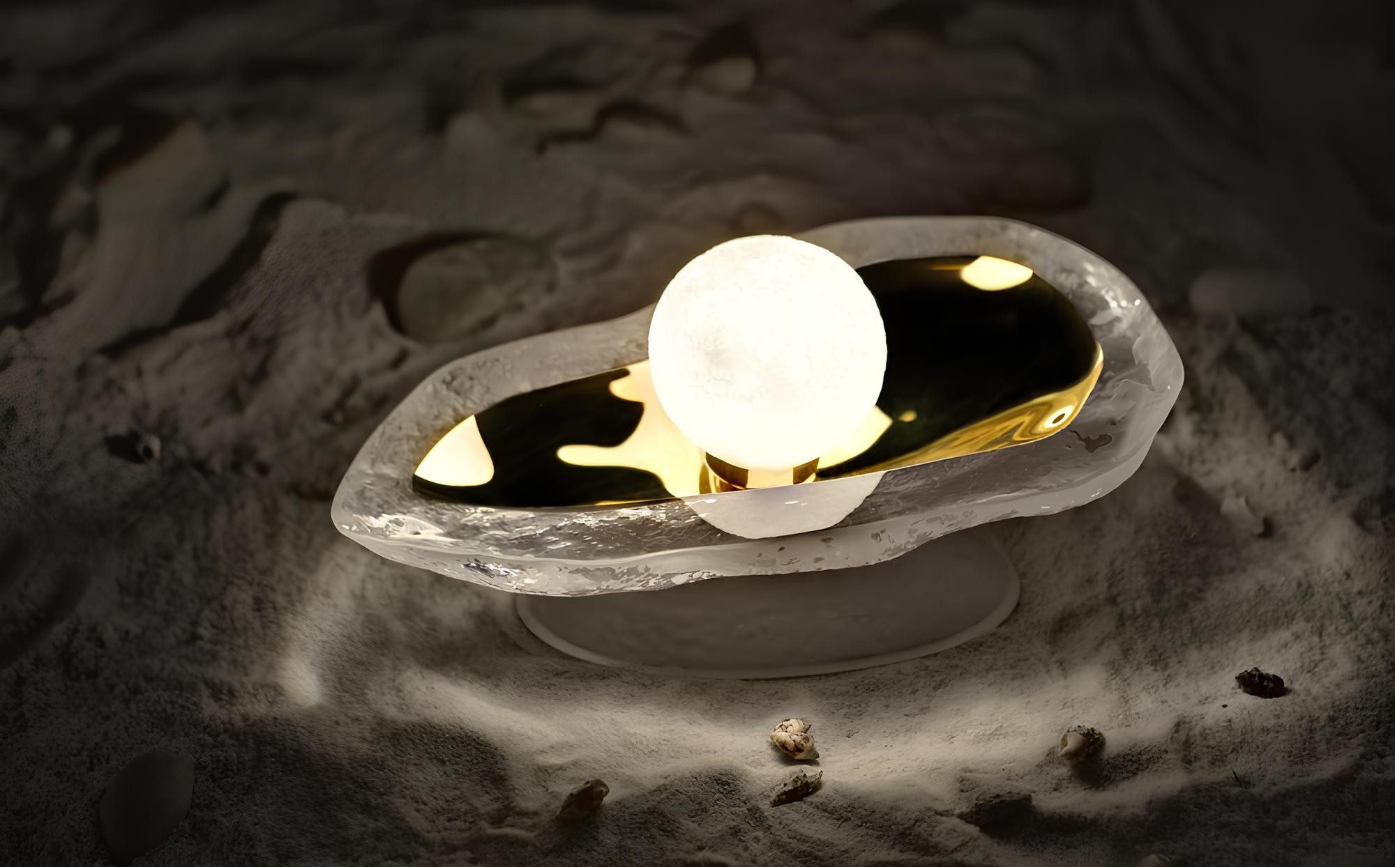 Xlmoebel Schreibtischlampe Bohemia IVELE Kristall Tischleuchte mit Muschel-Design, Hergestellt in Europa