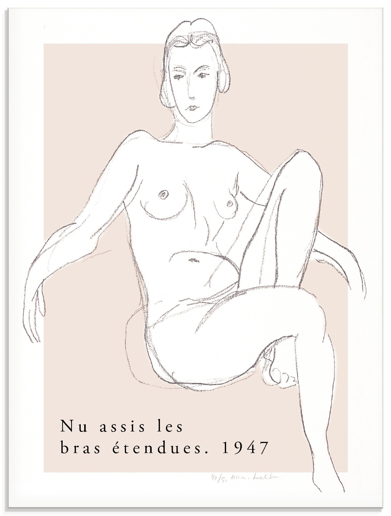 Artland Glasbild Nu assis les bras étendues 1947, Bilder von Frauen (1 St), in verschiedenen Größen