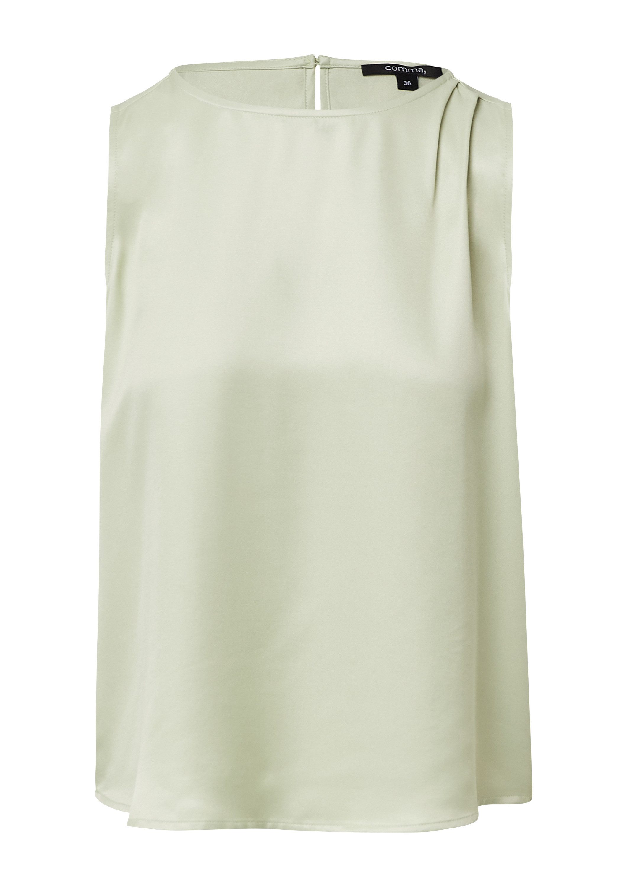 comma Blusentop Bluse Ärmellose Bluse aus Viskosesatin günstig online kaufen