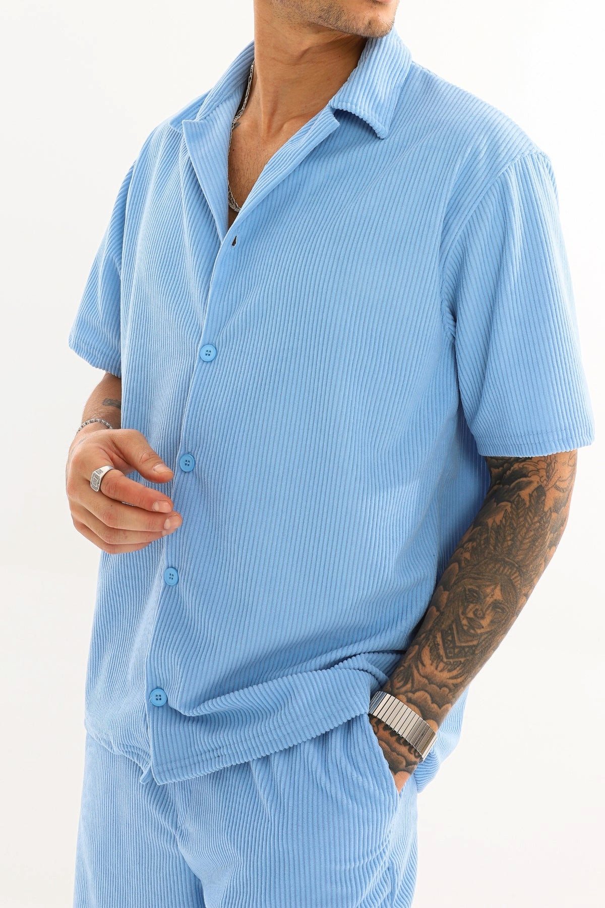 OSSY HOMER Kurzarmhemd Herren Cord Set günstig online kaufen
