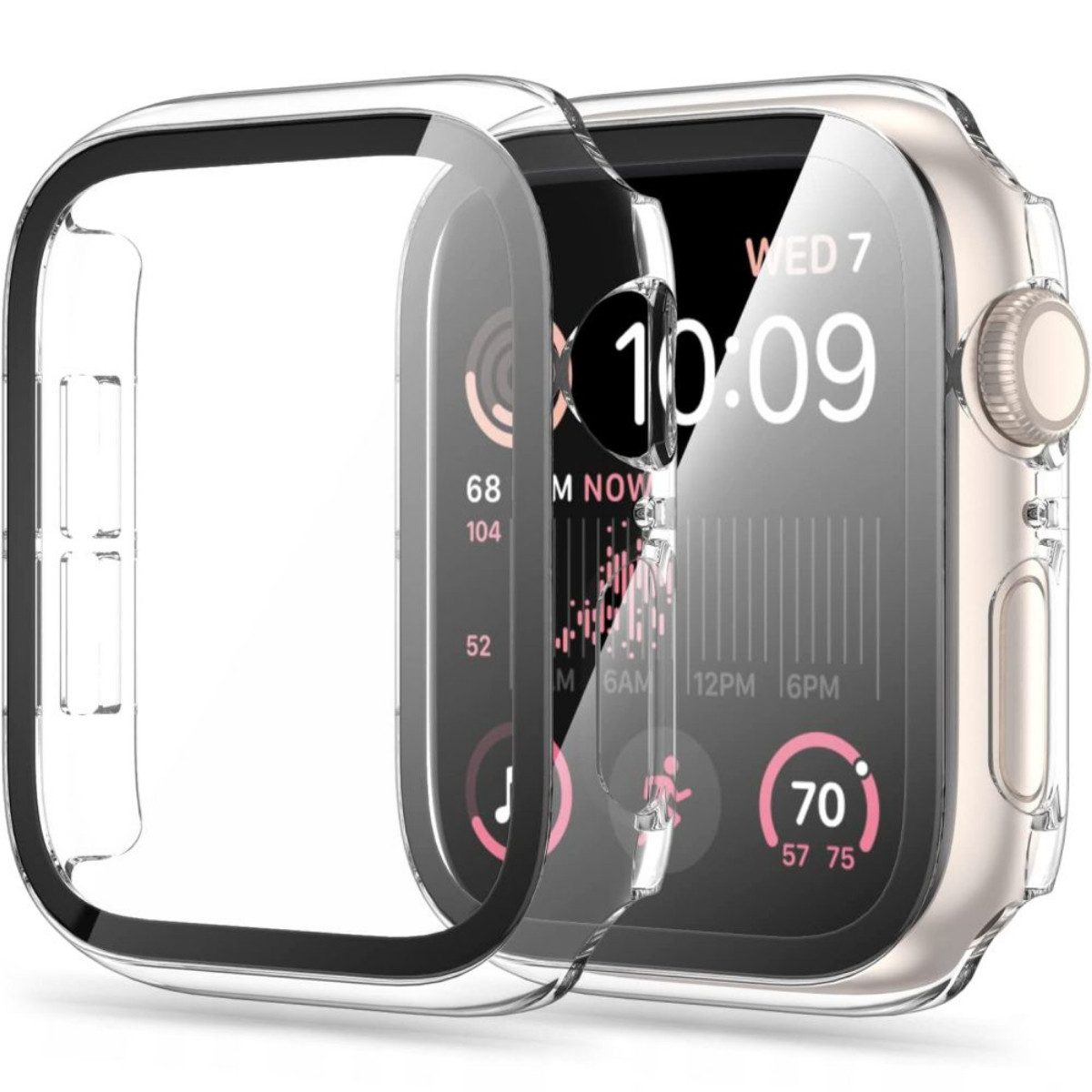 TECH PROTECT Smartwatch-Hülle Defense360 mit gehärtetem Glas Kompatibel mit Apple Watch SE (44 mm) 44, Integrierter Displayschutz bei schlankem Gehäusedesign