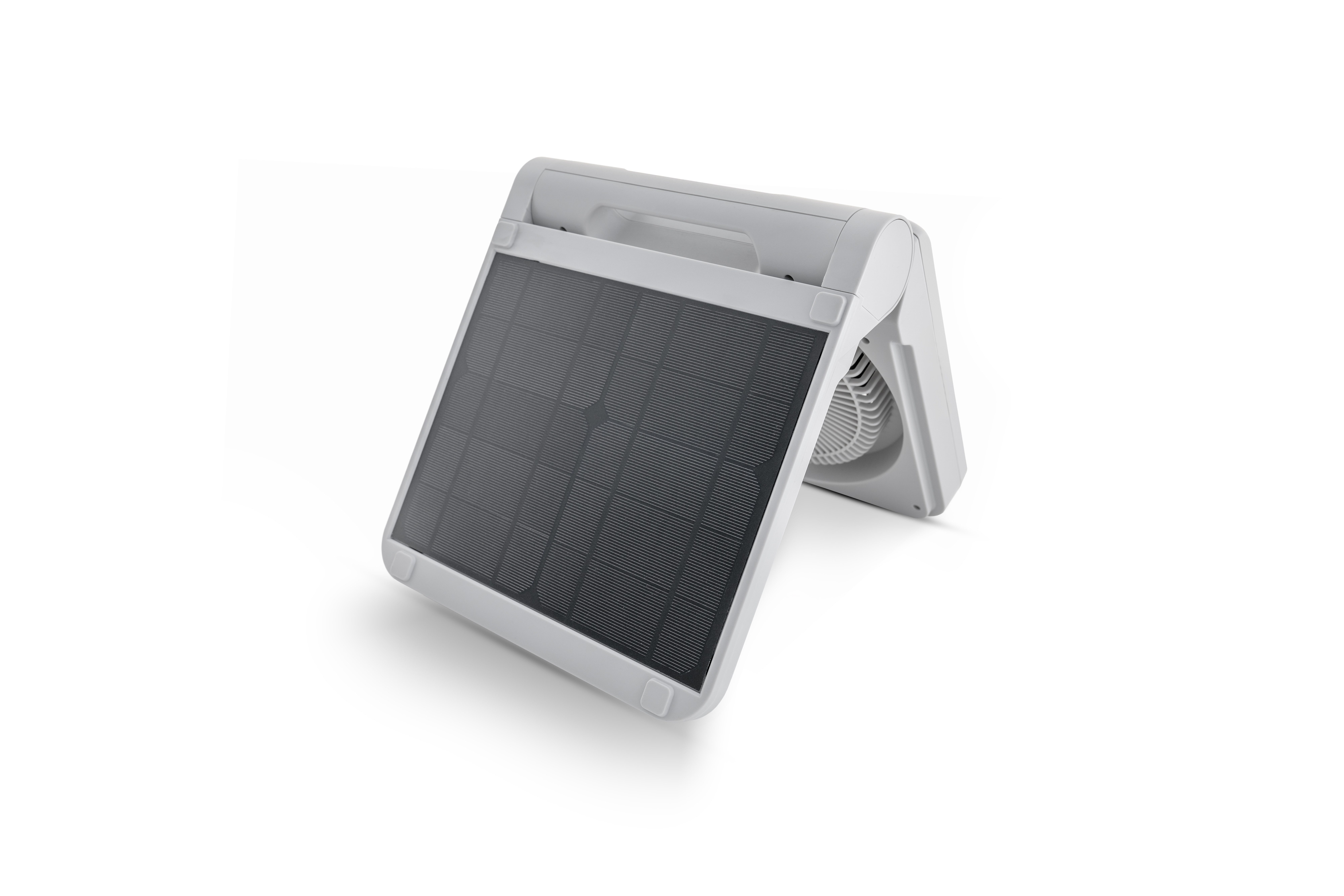 Unold Akku-Standventilator Solarventilator Camping, 5 Geschwindigkeitsstufen für drinnen und draußen Powerbank-Funktion