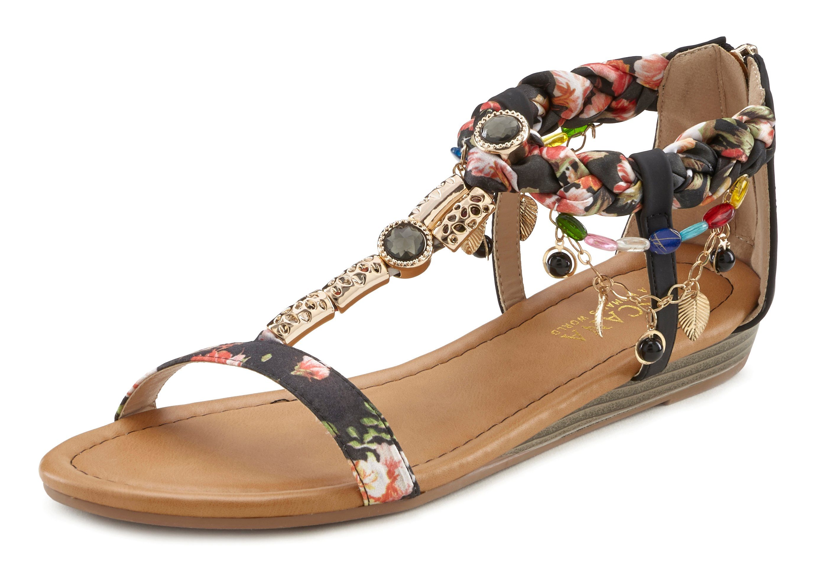 LASCANA Sommerschuh Sandale Sandalette, Sommerschuh im Festival-Look VEGAN günstig online kaufen