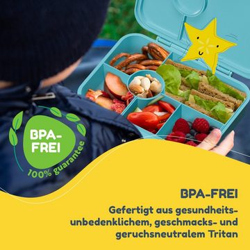 schmatzfatz Frischhaltedose Lite Lunchbox 6 Fächer 20,8 x 4,5 x 15 cm, Tritan, Silikon, (Packung)