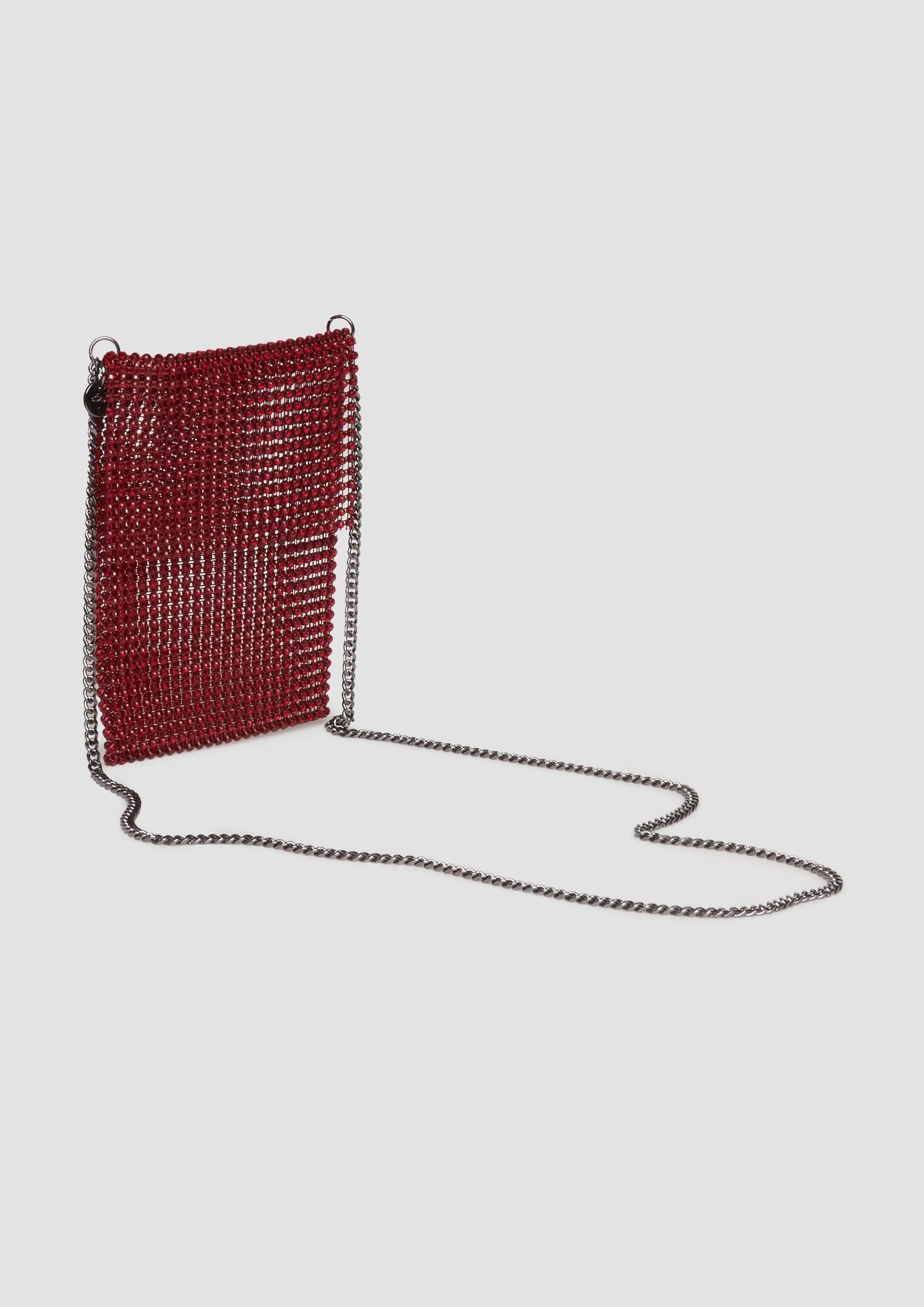 s.Oliver Handytasche Tasche, Handytasche mit Besatz aus Glassteinen und Schulterkette