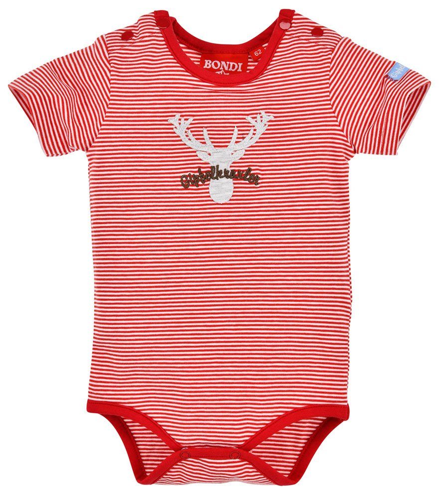 BONDI Body Baby Unterziehbody "Hirsch" 91379, Rot-Weiß Gestreift Trachtenmode