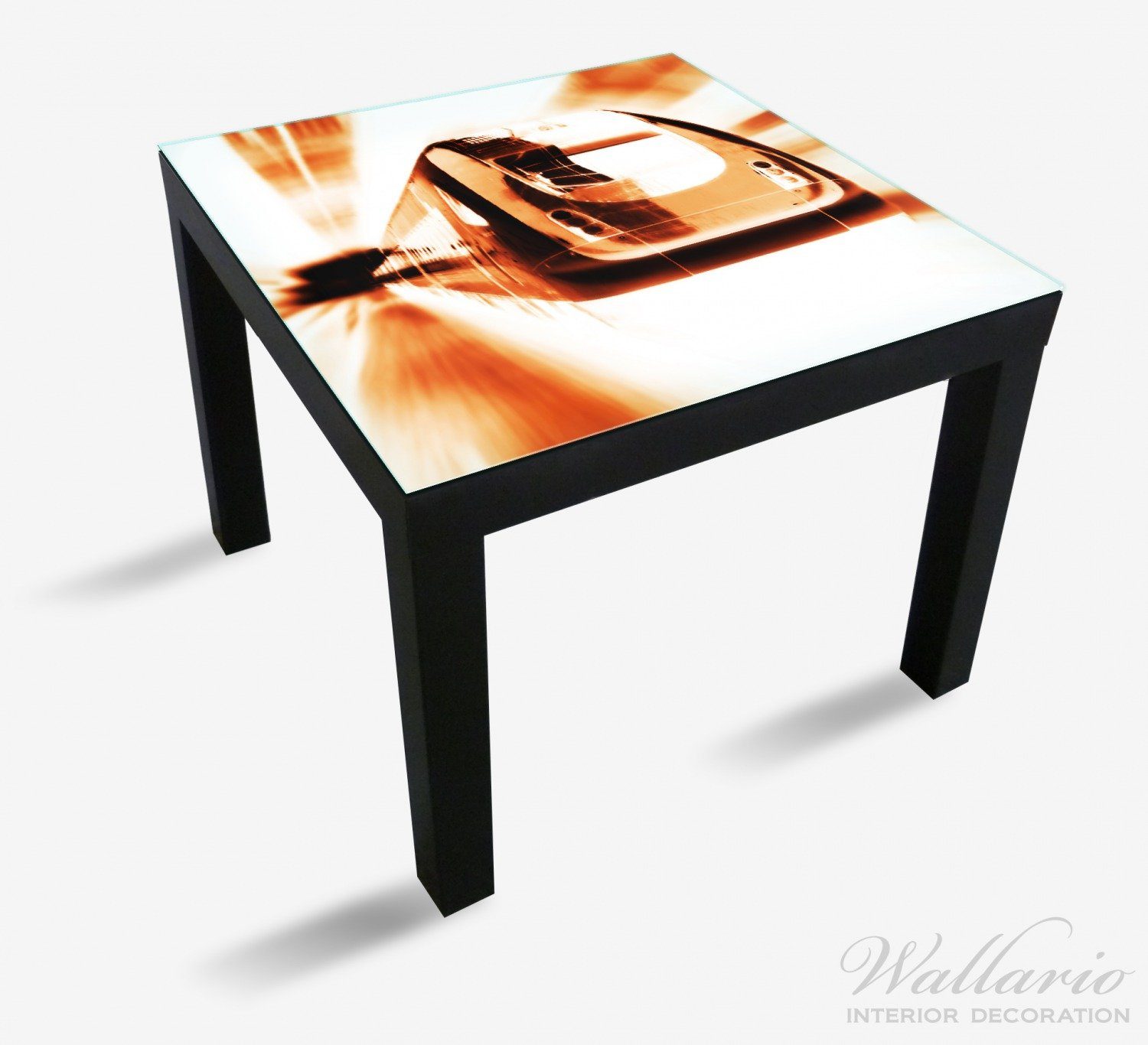 für - Fahrender Tisch von (1 Lack Wallario geeignet Zug vorn Perspektive von Ikea Design St), Tischplatte vorn