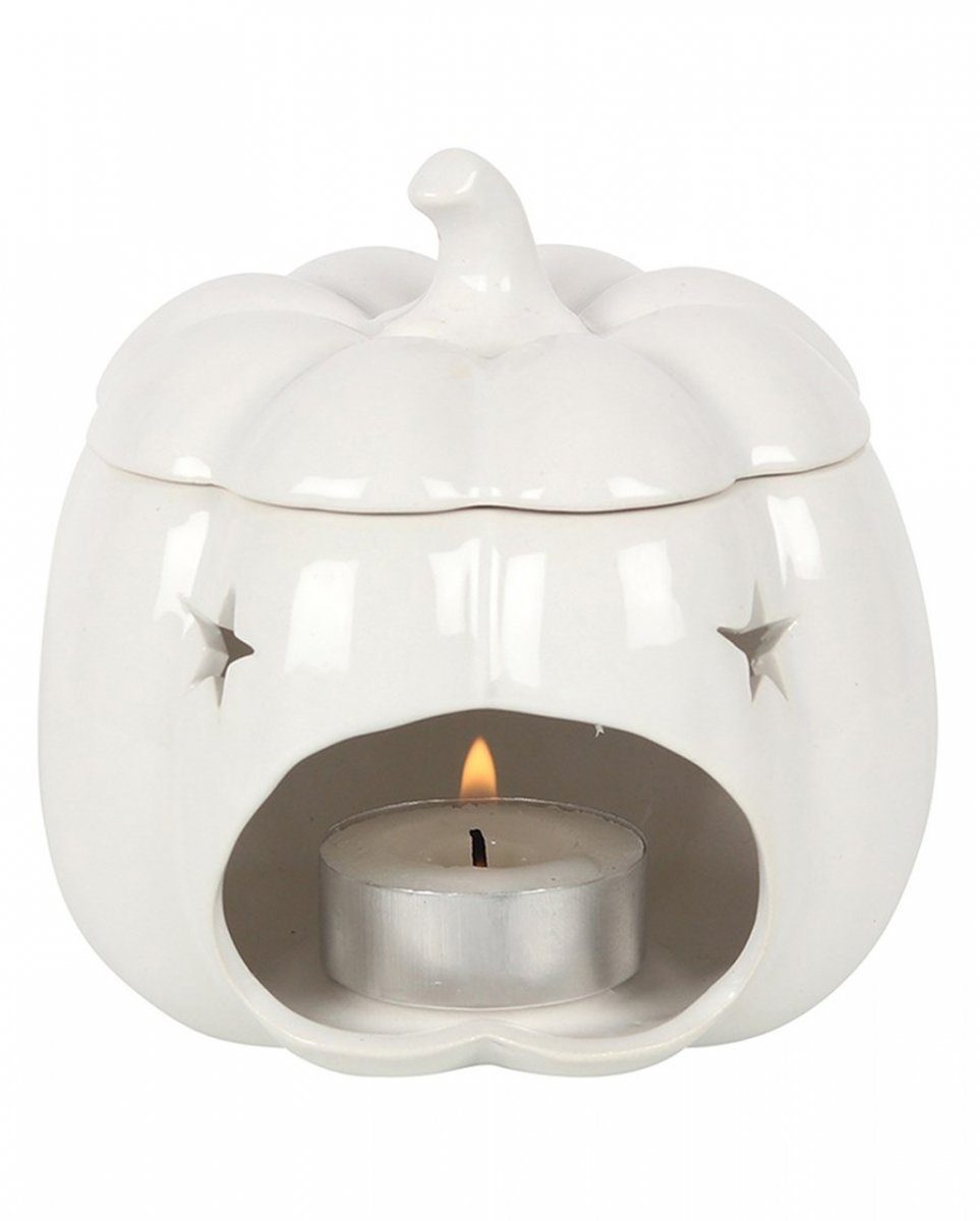 Horror-Shop Подсвечник Weißer Kürbis Jack-O-Lantern als Duftlampe für Hal