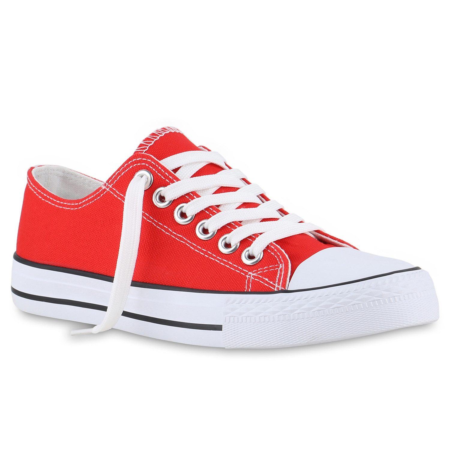 VAN HILL 841314 Sneaker Damen Sneaker Low Schnürer Bequeme Basic Stoff Freizeit