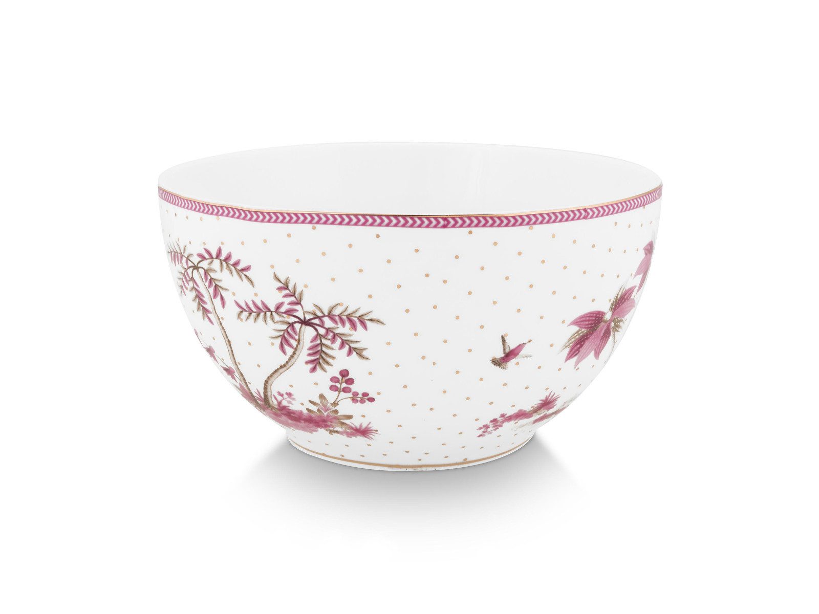 PiP Studio Schale Jolie Dots Gold Pink Bowl 18cm, Porzellan, (Schüsseln & Schalen)